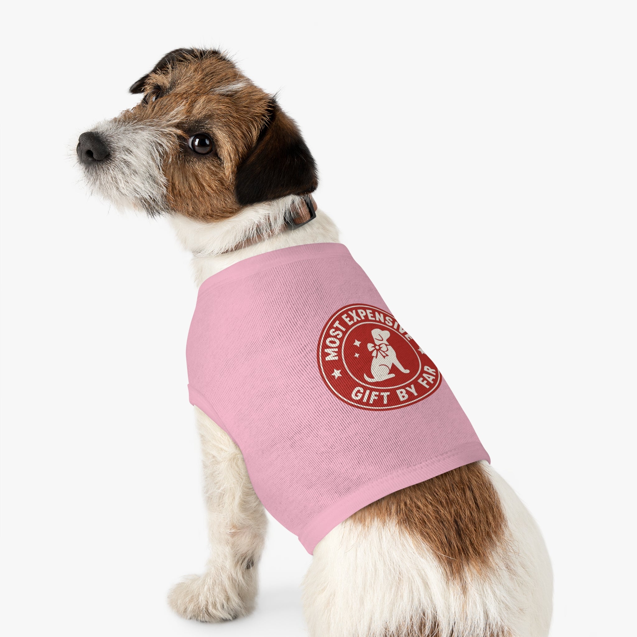 Most Expensive Gift by Far Dog Tank Top -- Funny Christmas Apparel for Dogs