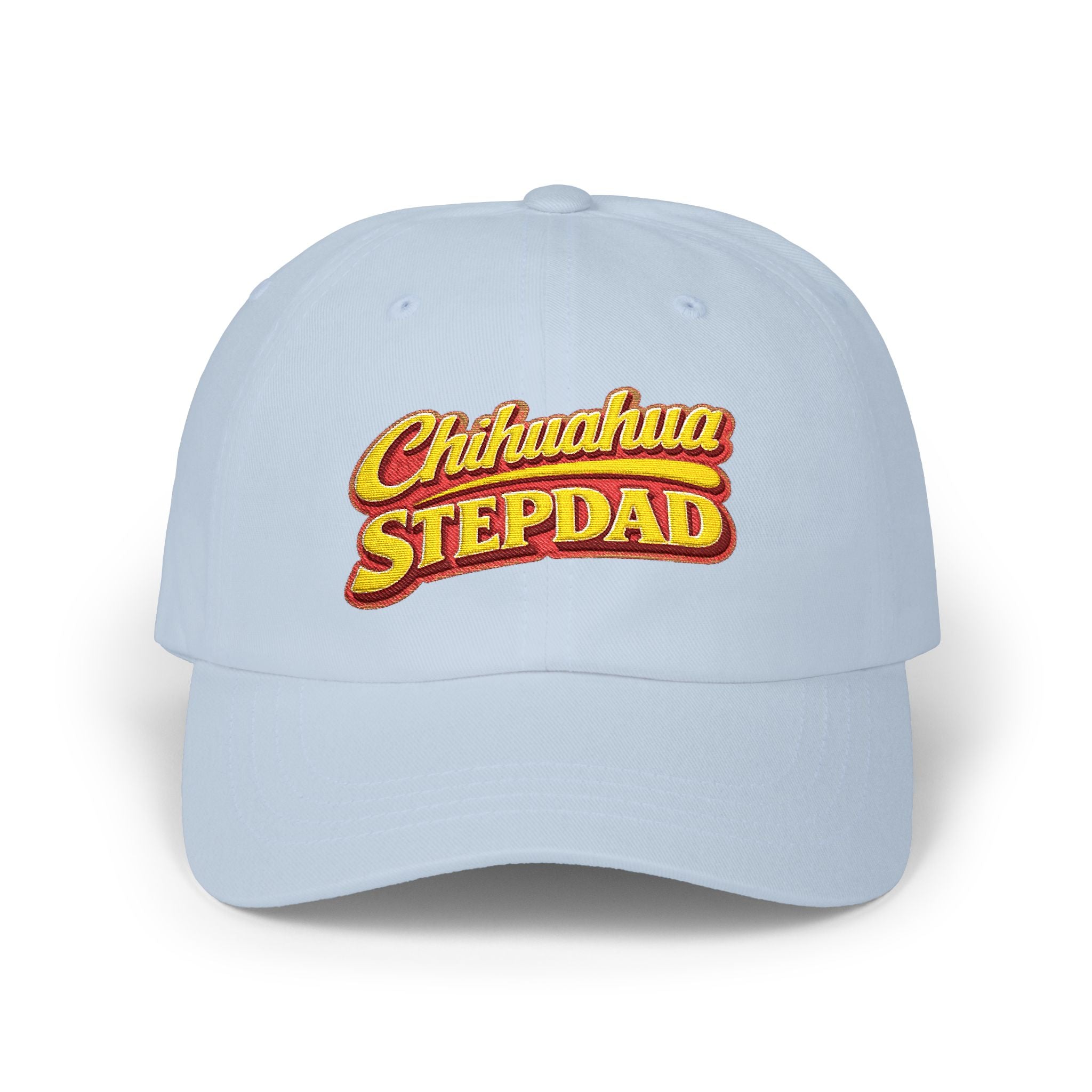 Chihuahua Dachshund Stepdad Dad Cap — Embroidered White Baseball Hat for Dog Lovers