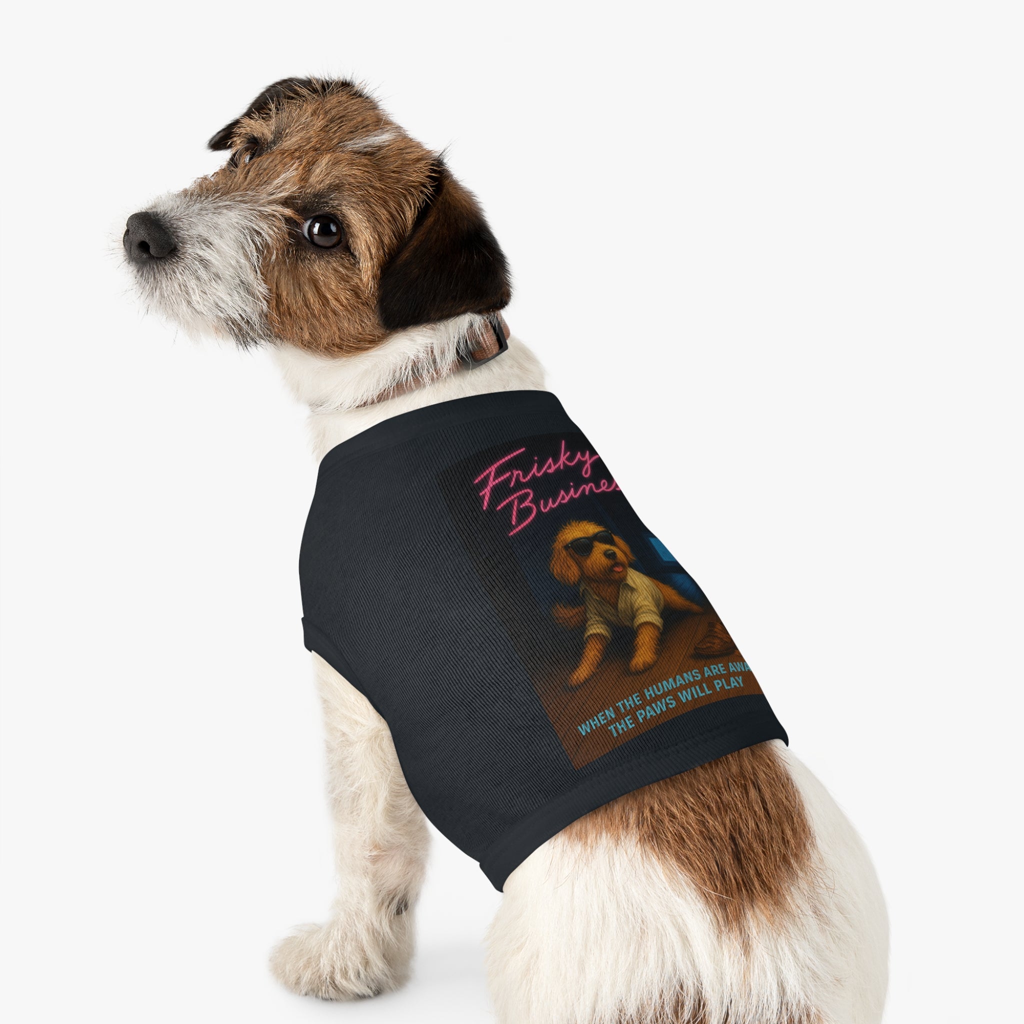 Frisky Business Pet Tank Top-- Funny Parody Shirt for Dog Lovers
