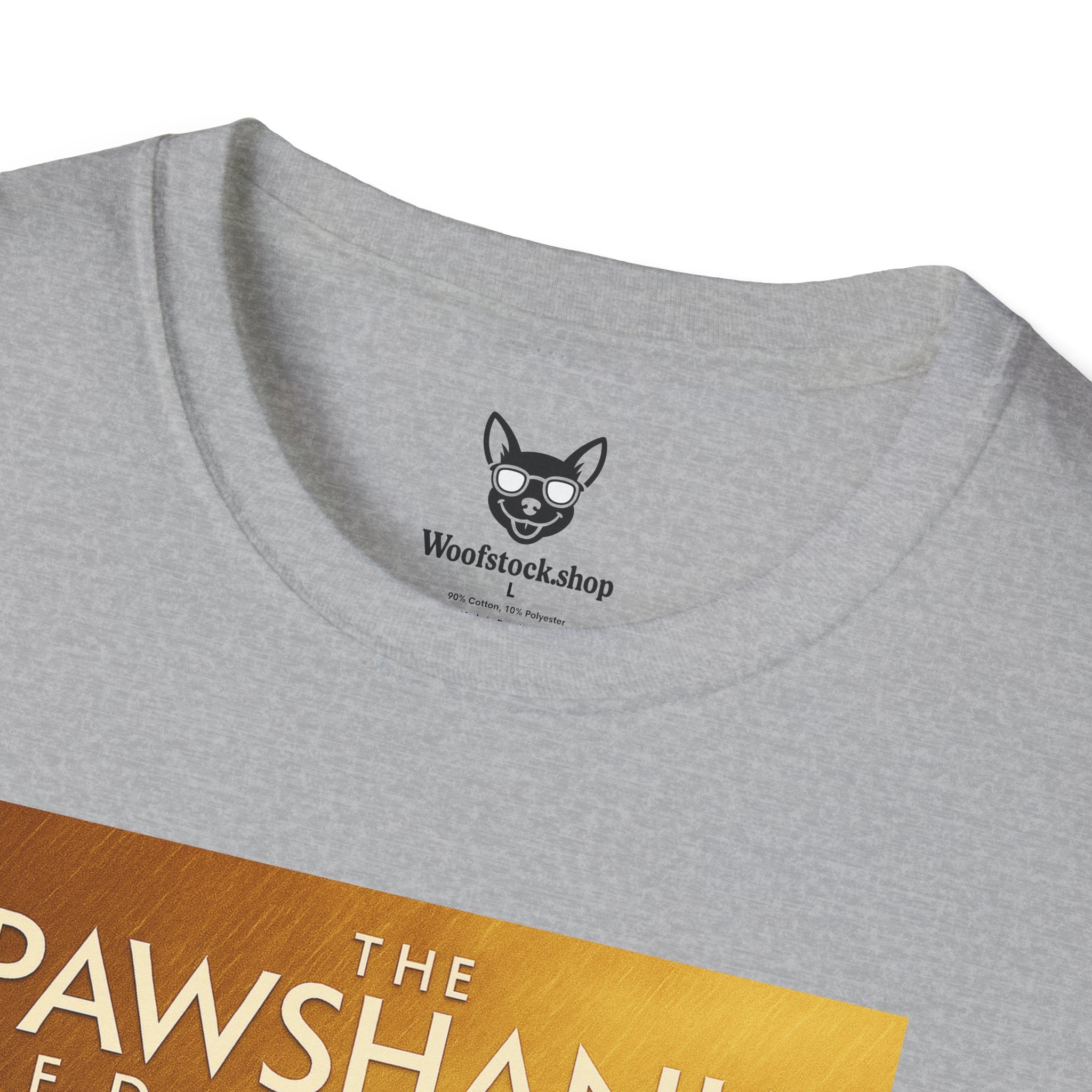 The Shawshank Redemption Movie Poster Dog Parody Unisex Softstyle T-Shirt -- Funny Dog Movie Tee for Film and Dog Lovers