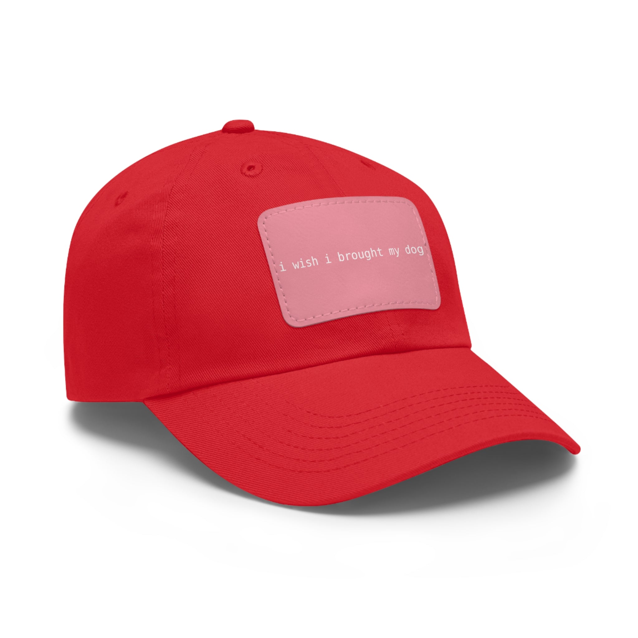 I Wish I Brought My Dog Hat with Patch (Rectangle) -- Funny Hat for Dog Lovers