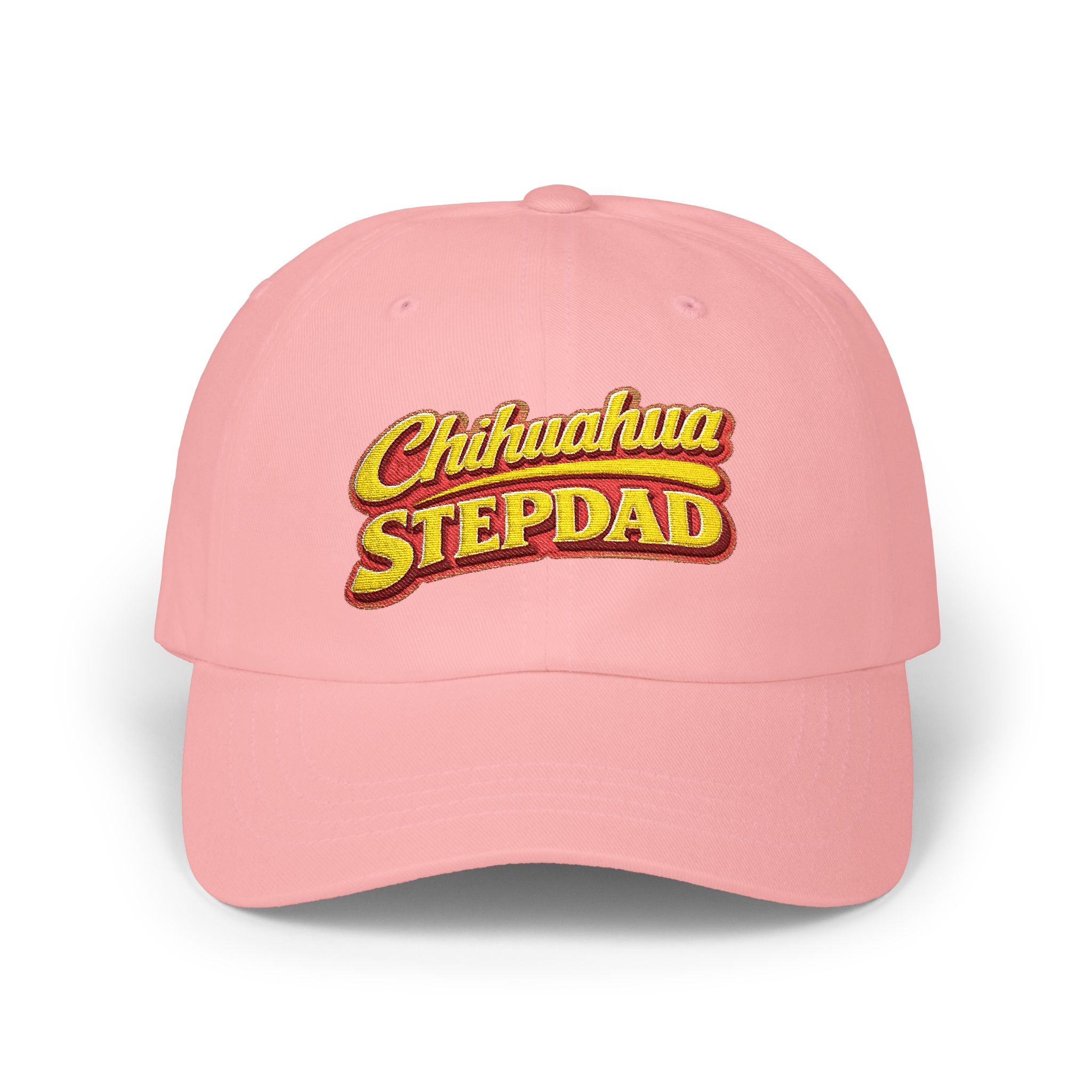 Chihuahua Dachshund Stepdad Dad Cap — Embroidered White Baseball Hat for Dog Lovers