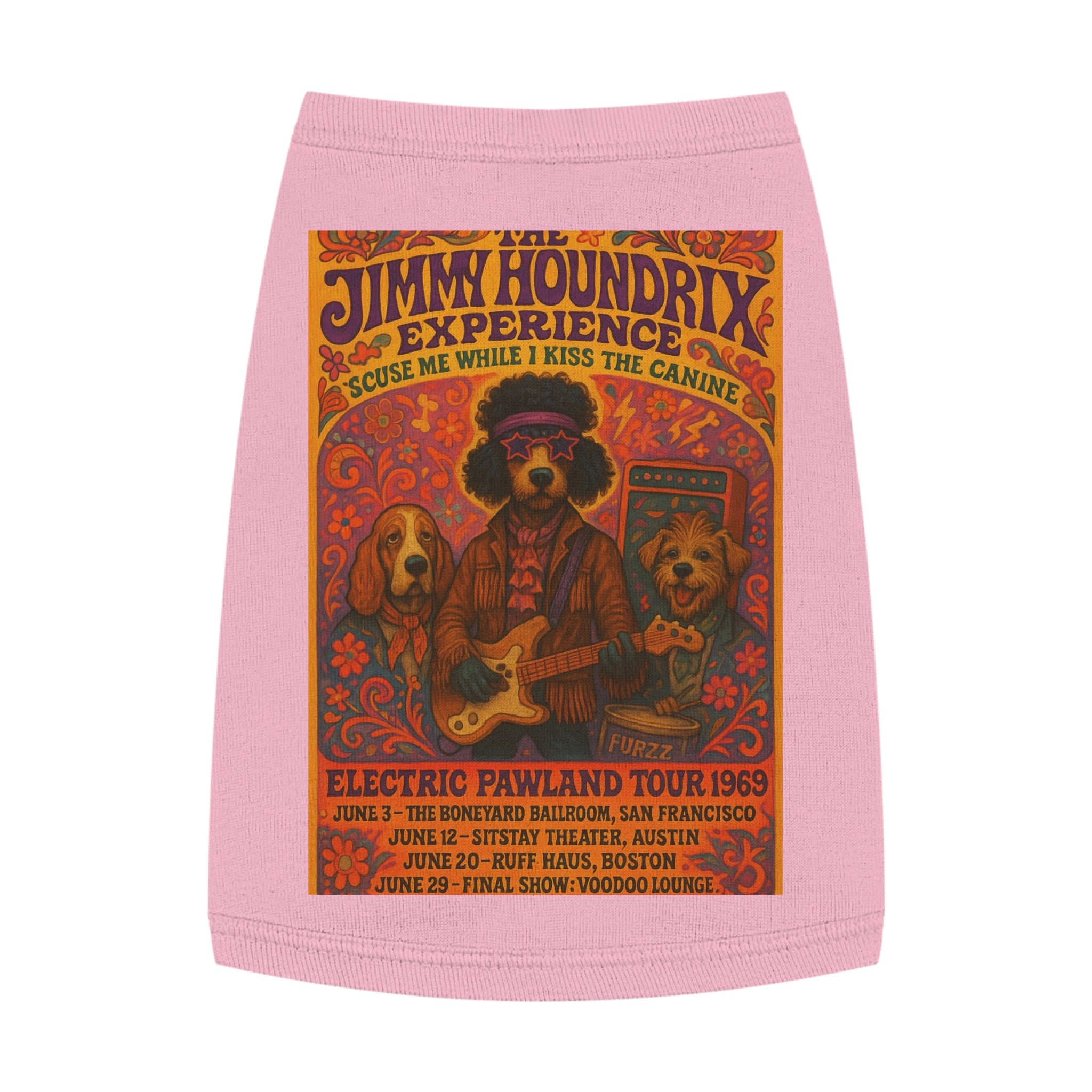 Jimi Houndrix Pet Tank -- Funny Fleetwood Mac Parody Shirt for Dog Lovers