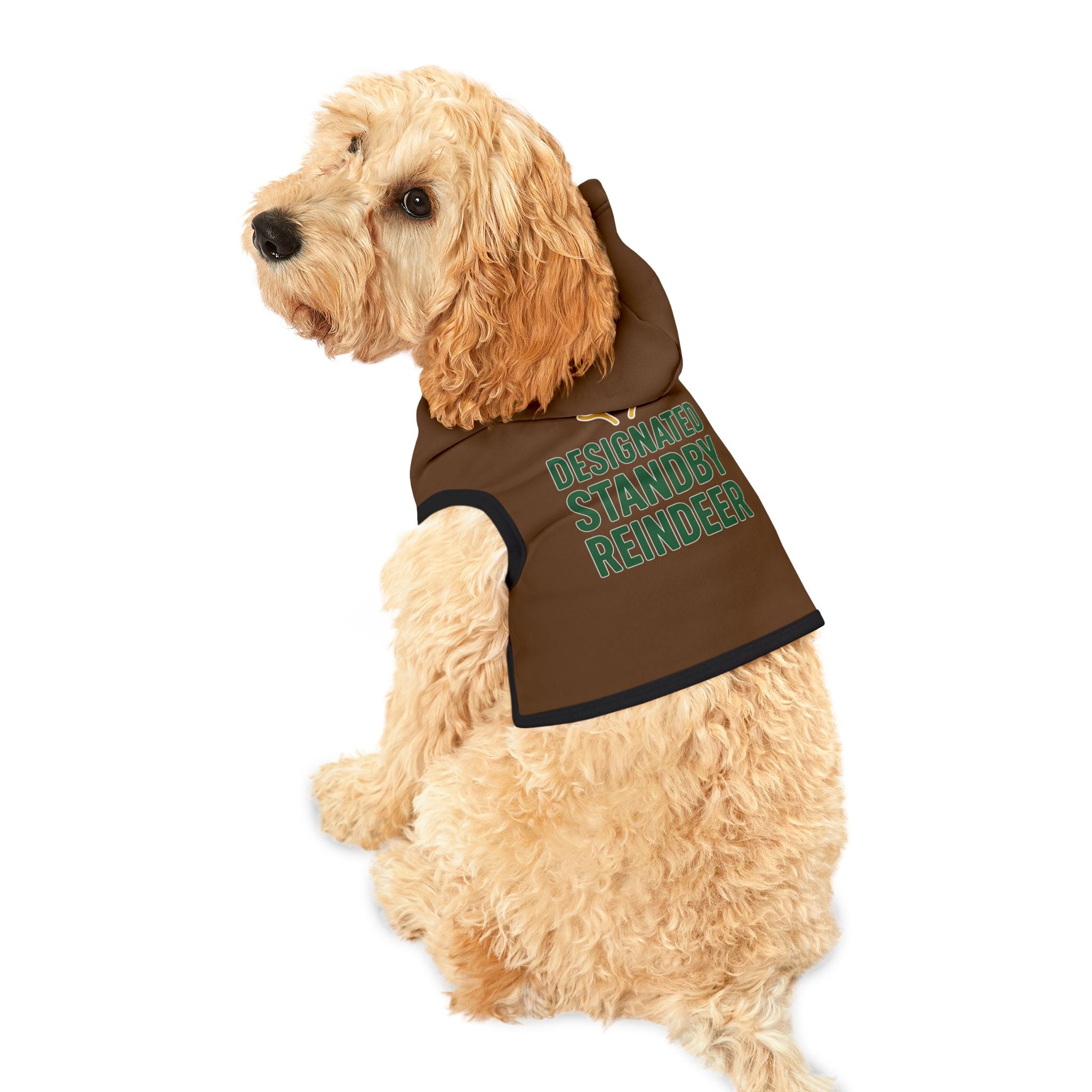 Designated Standby Reindeer Dog Hoodie -- Funny Christmas Dog Apparel