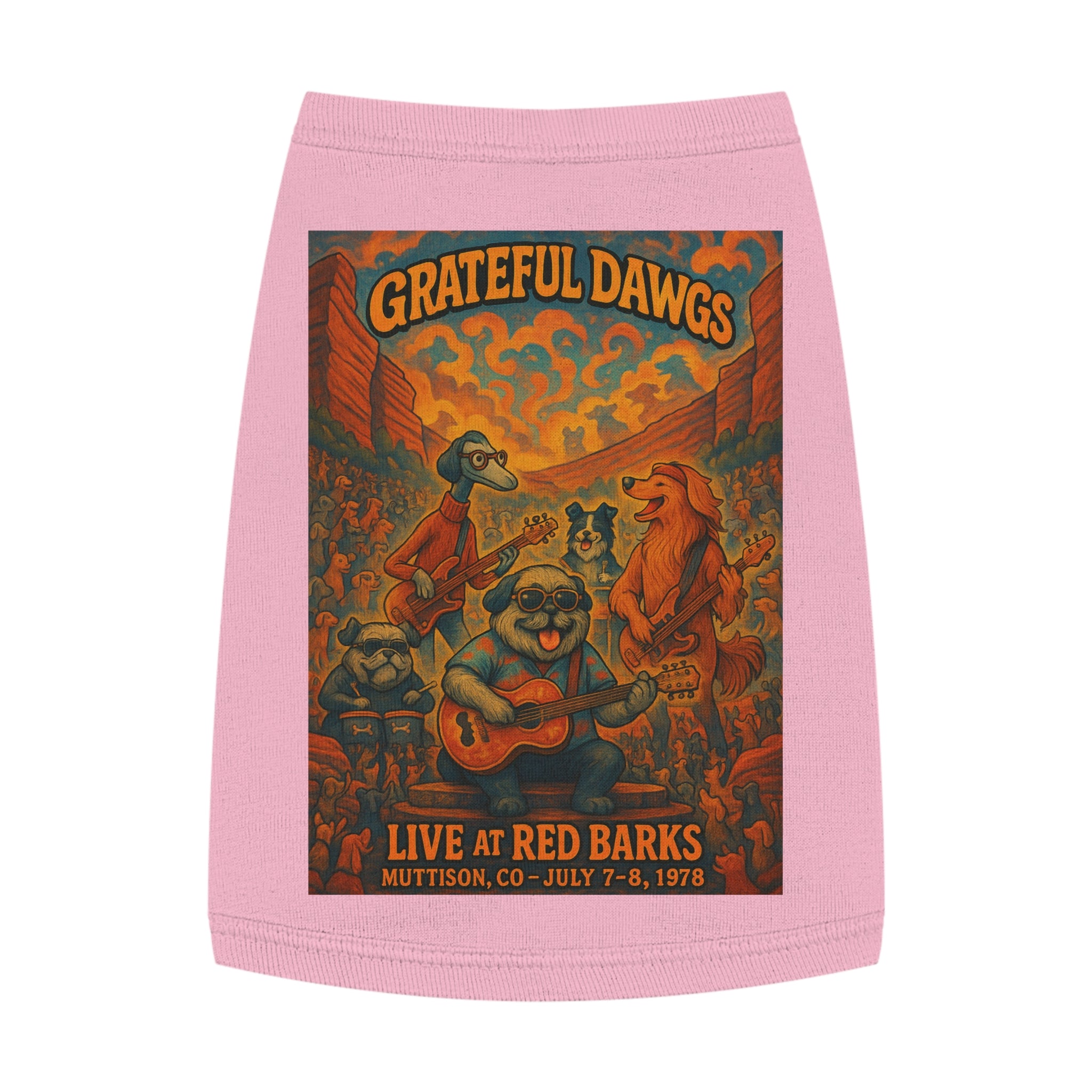 Grateful Dawgs Pet Tank Top-- Funny Parody Concert Shirt for Dog Lovers