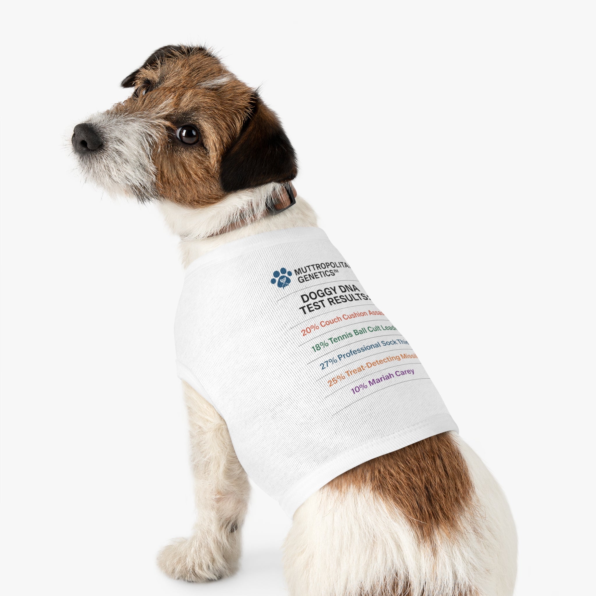 Doggy DNA Test Results Pet Tank Top Version 2 -- Funny Gift For Dogs and Dog Owners