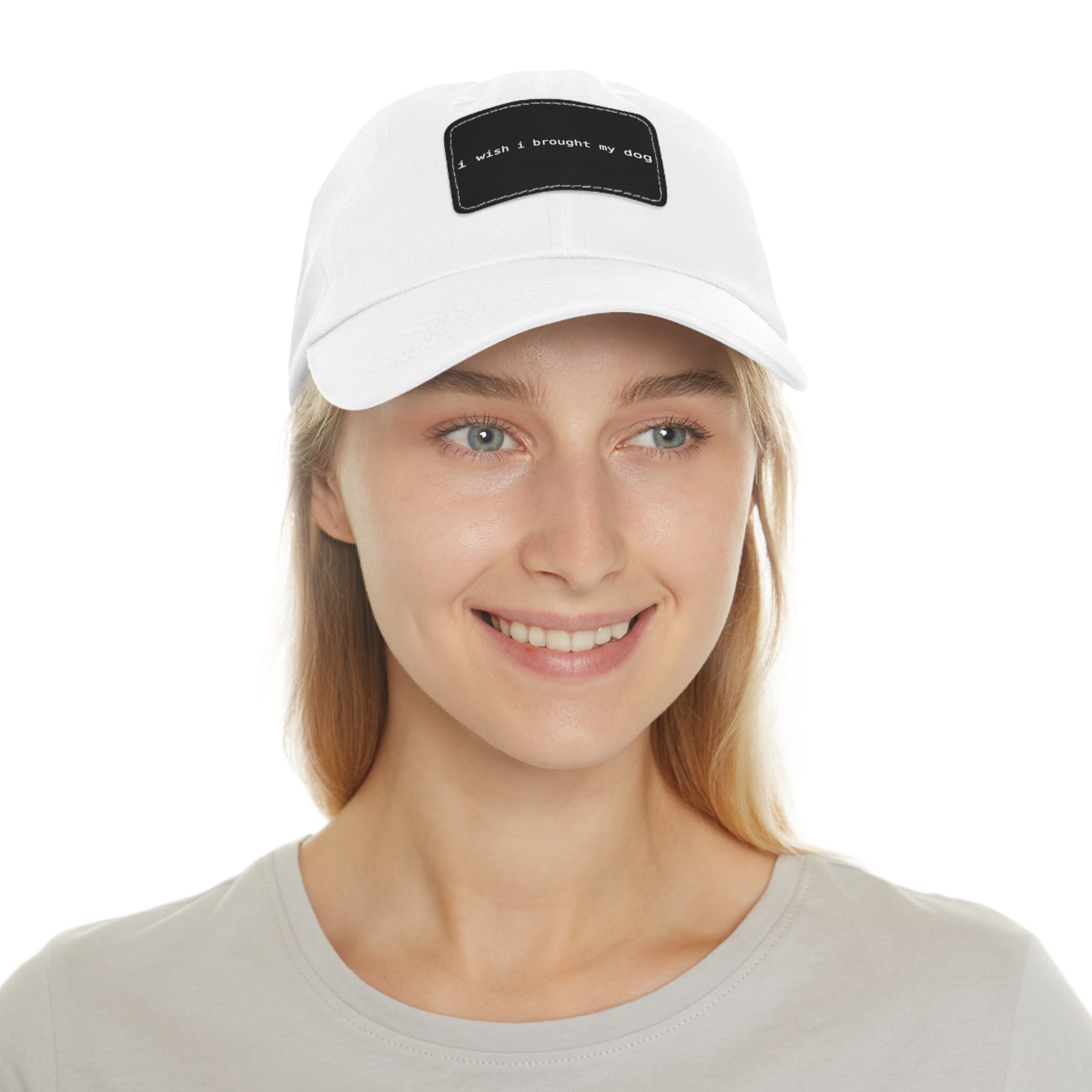 I Wish I Brought My Dog Hat with Patch (Rectangle) -- Funny Hat for Dog Lovers