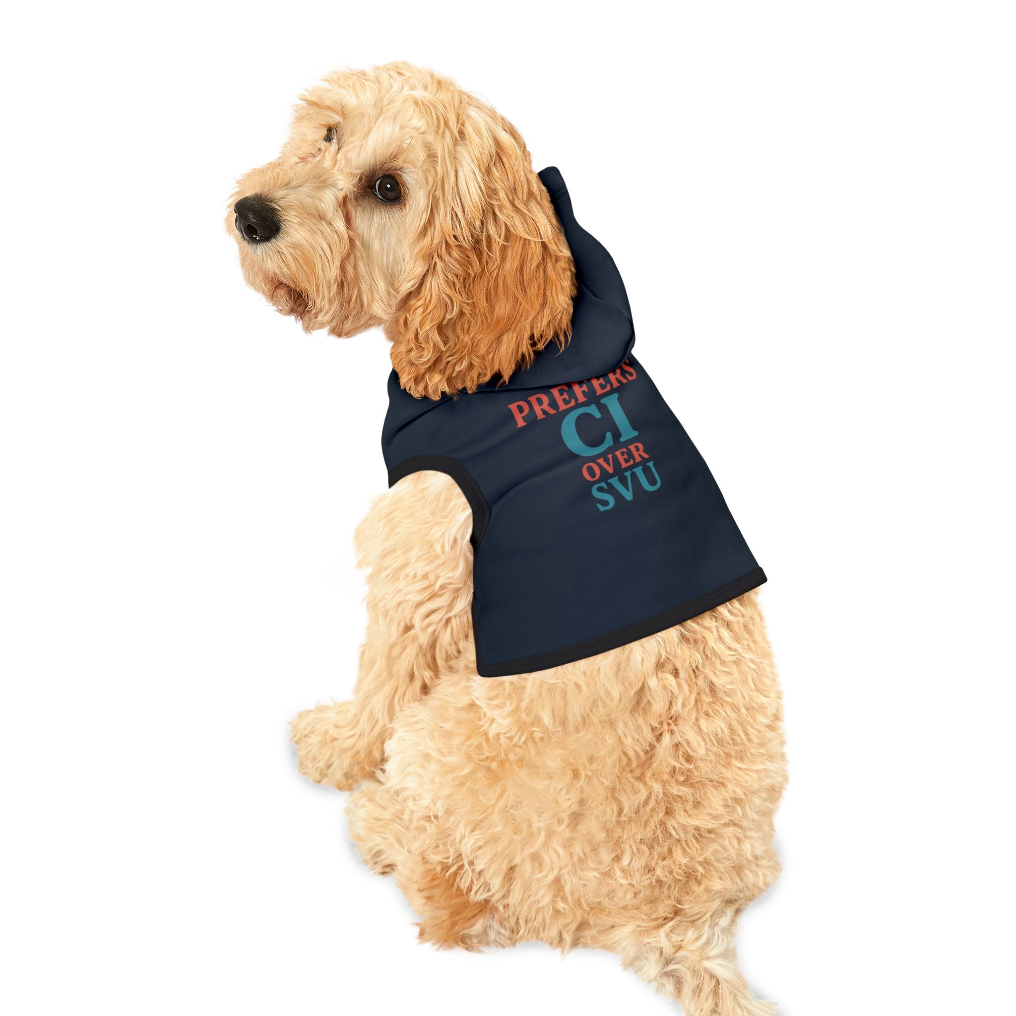 Prefers CI Over SVU Dog Hoodie – Funny Pet Sweatshirt for Crime-Loving Canines