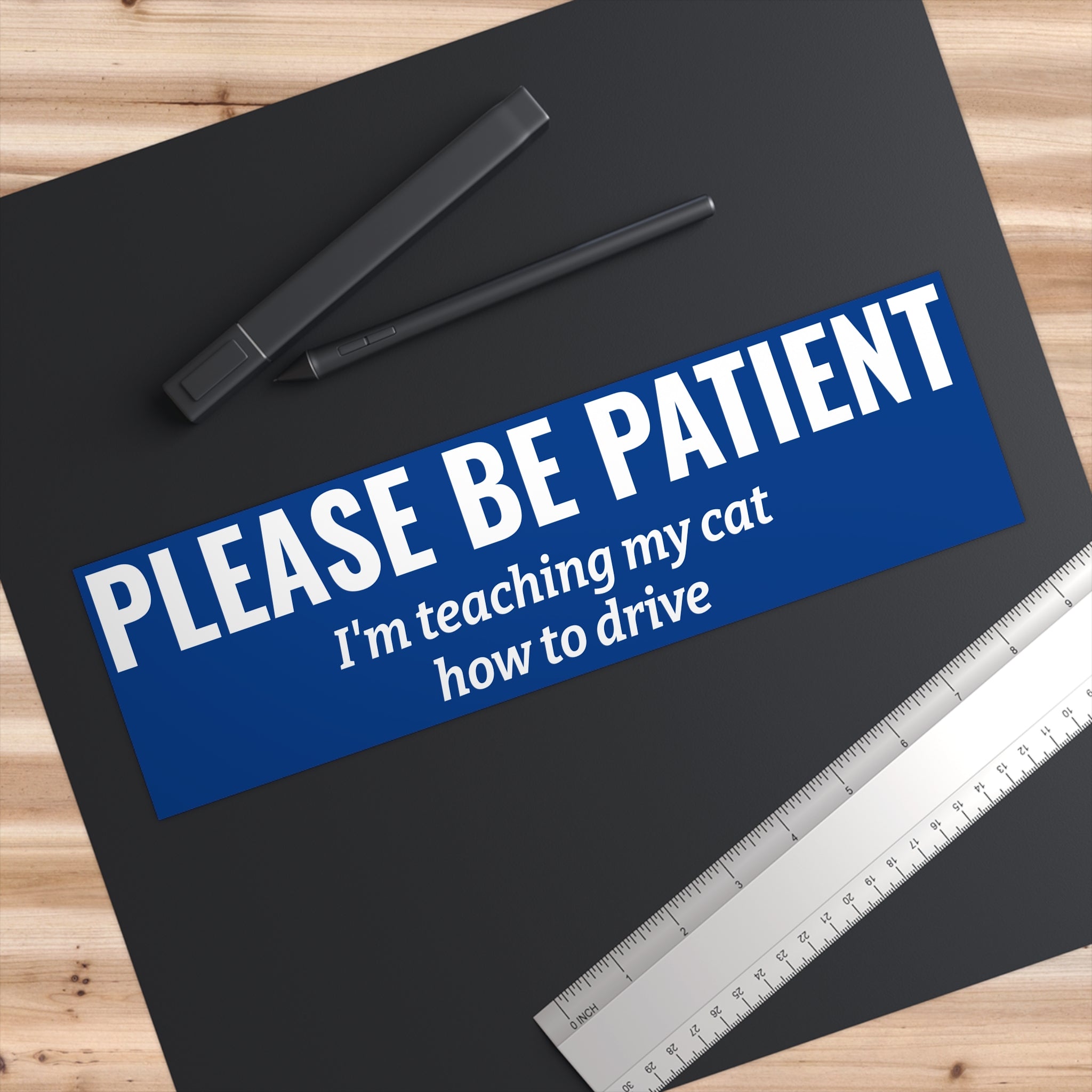 Copy of Please Be Patient Bumper Sticker — "I'm Teaching My Dog How to Drive" Humorous Car Decal (Purple)