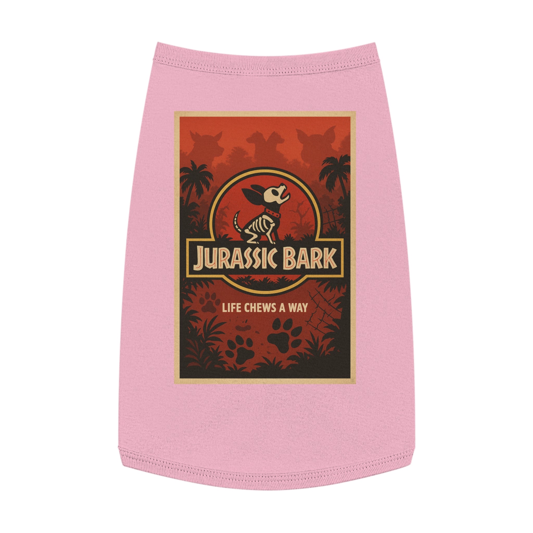 Jurassic Bark Pet Tank Top-- Funny "Jurassic Park" Parody Shirt for Dog Lovers