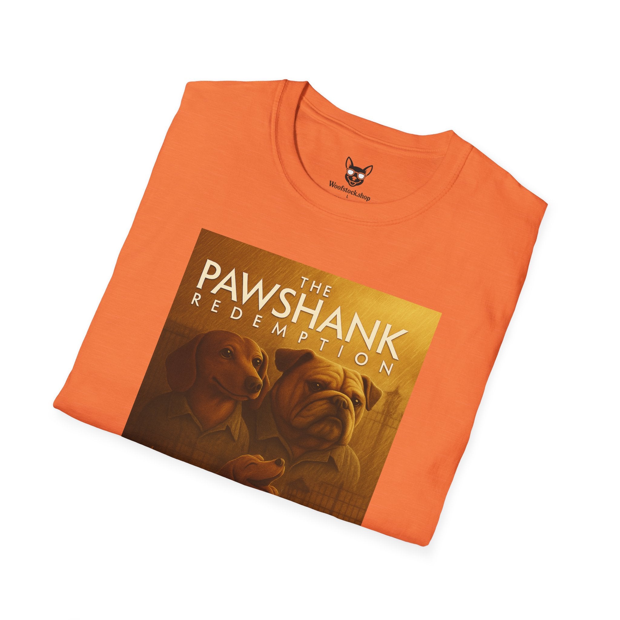 The Shawshank Redemption Movie Poster Dog Parody Unisex Softstyle T-Shirt -- Funny Dog Movie Tee for Film and Dog Lovers