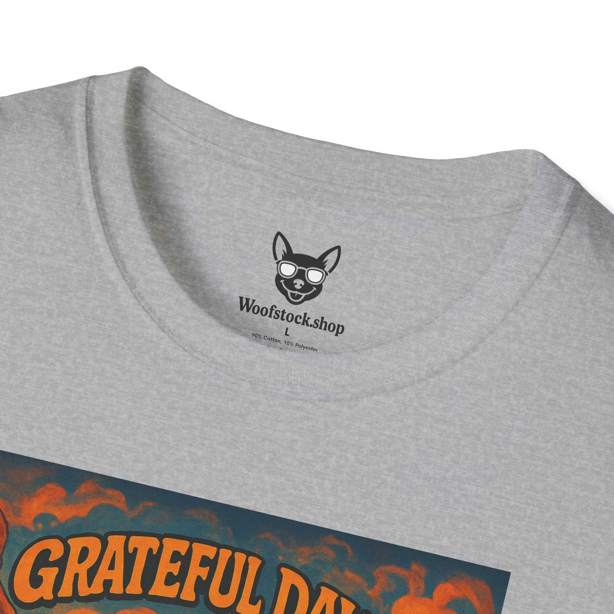 Grateful Dead Concert Poster Dog Parody Unisex Softstyle T-Shirt – Funny Tee for Music and Dog Lovers