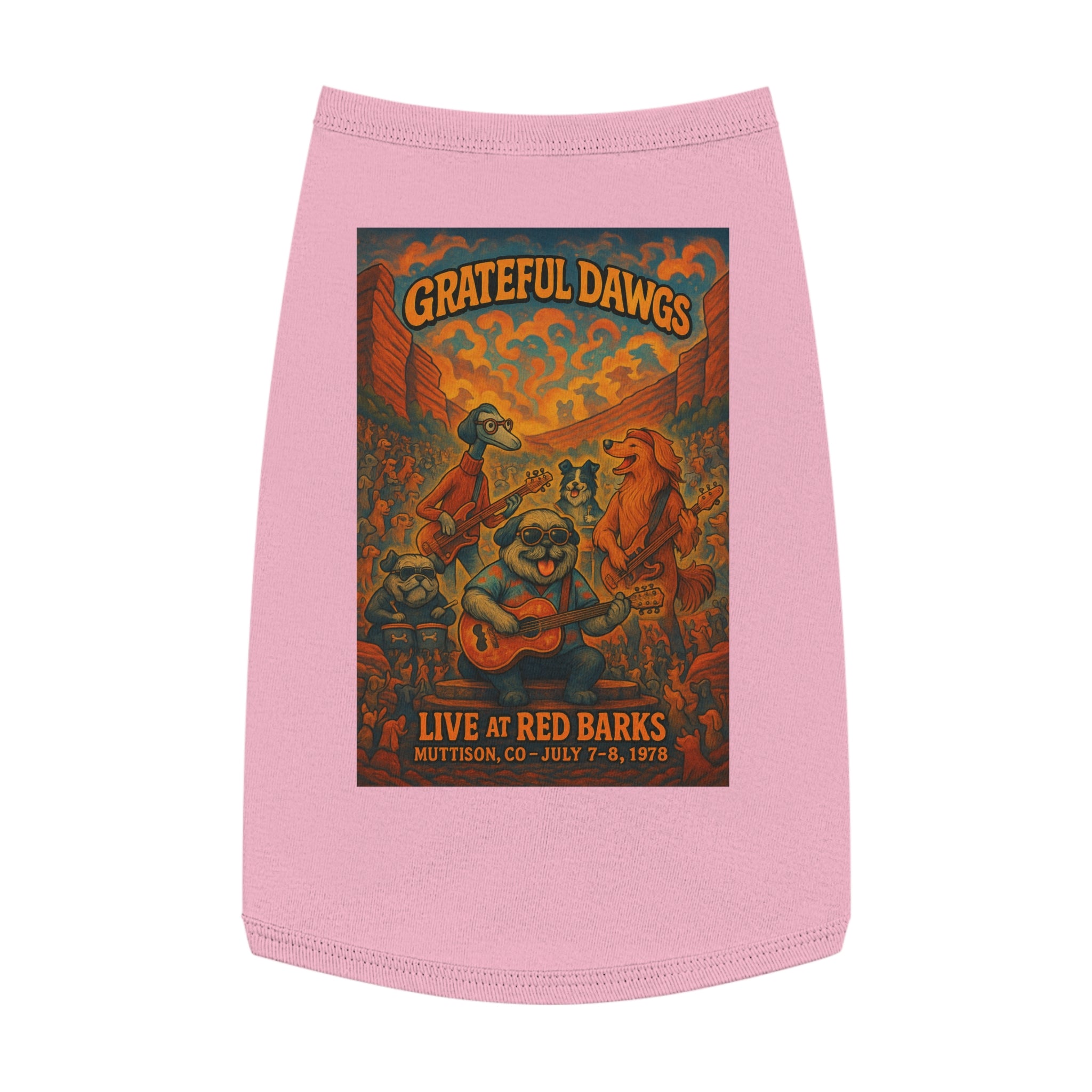 Grateful Dawgs Pet Tank Top-- Funny Parody Concert Shirt for Dog Lovers