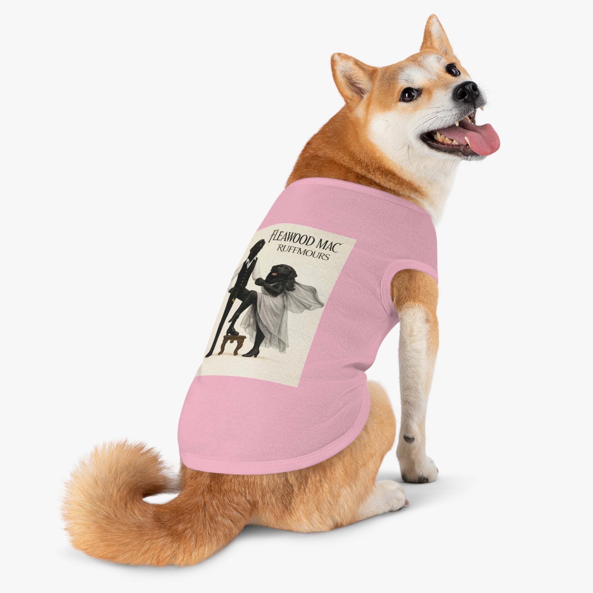Fleetwoof Mac Ruffmours Pet Tank Top (Black Labs) -- Funny Fleetwood Mac Parody Shirt for Dogs Lovers