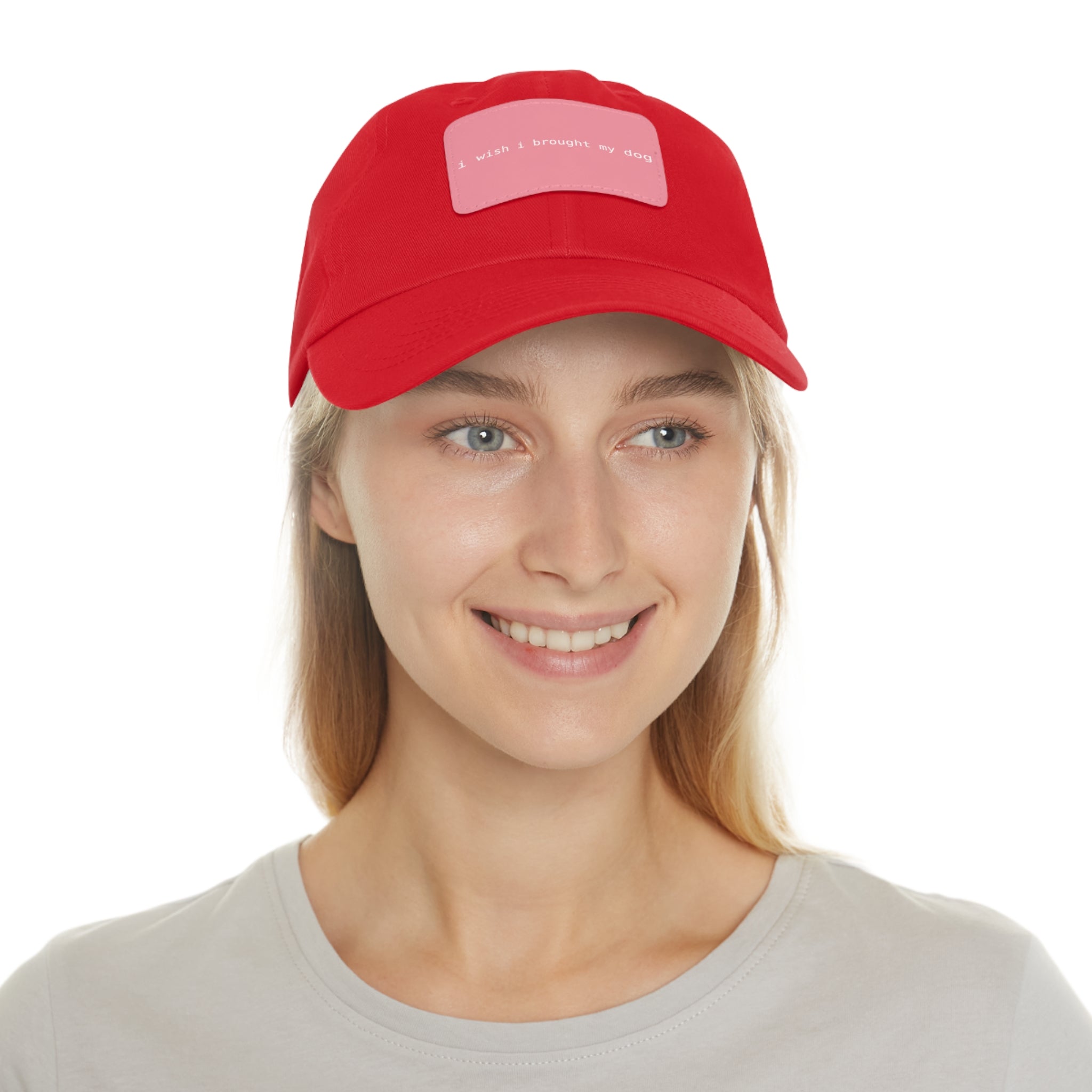I Wish I Brought My Dog Hat with Patch (Rectangle) -- Funny Hat for Dog Lovers