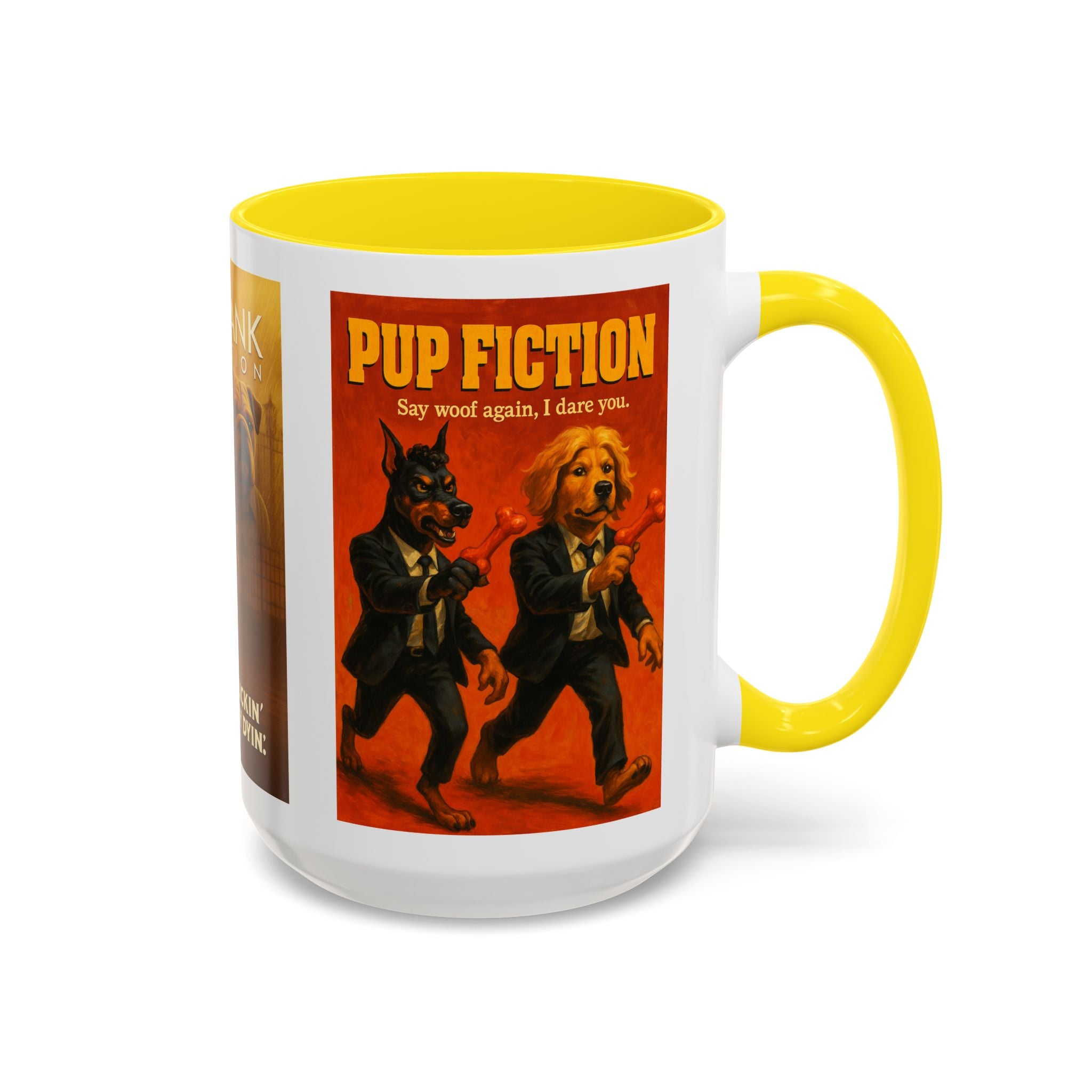 90s Movie Classics Dog Parody Mug – Funny Gift for Forrest Gump, Shawshank Redemption, and Pulp Fiction Fans