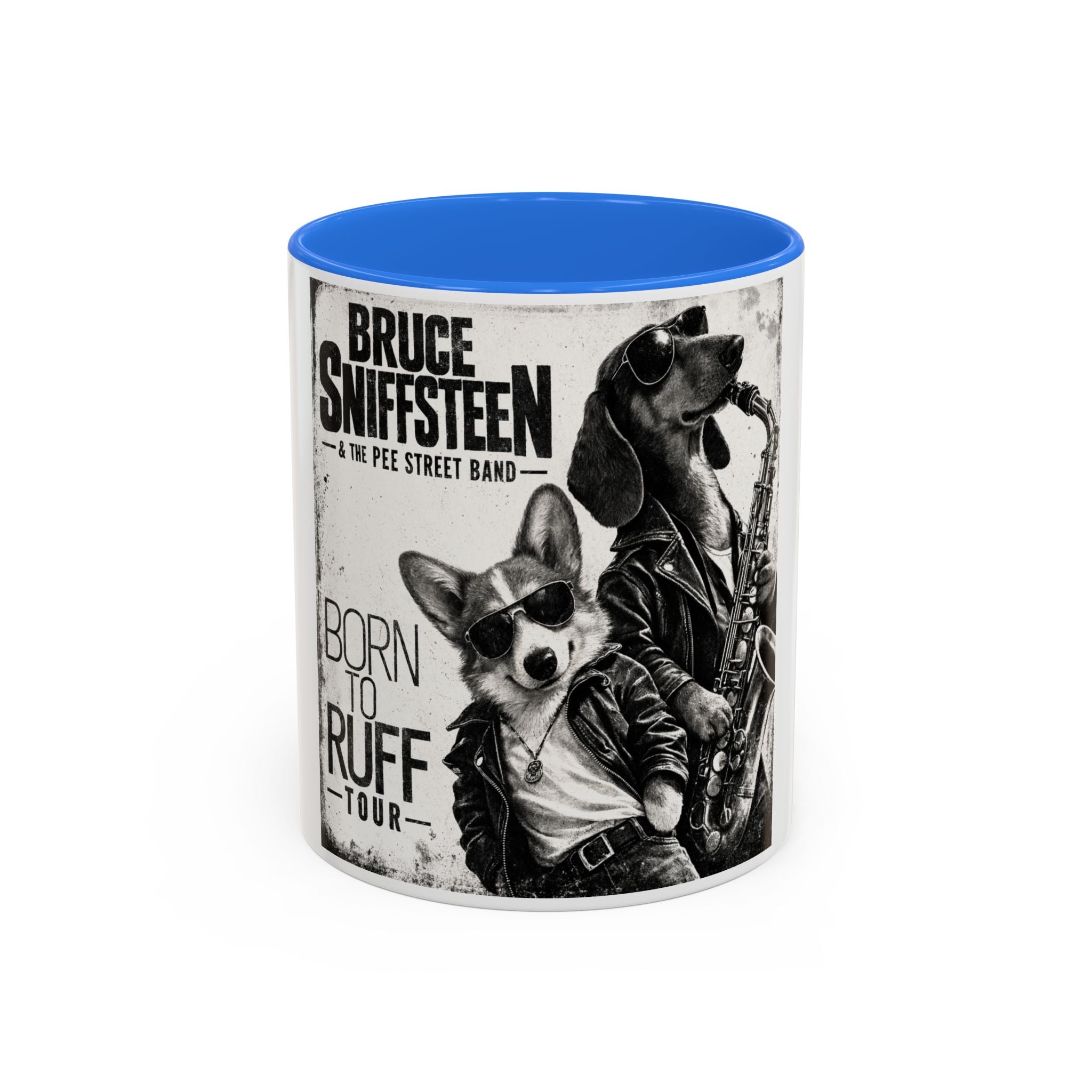 Bruce Sniffsteen & the Pee Street Band Coffee Mug -- Funny Bruce Springsteen 2026 Tour Mug Parody