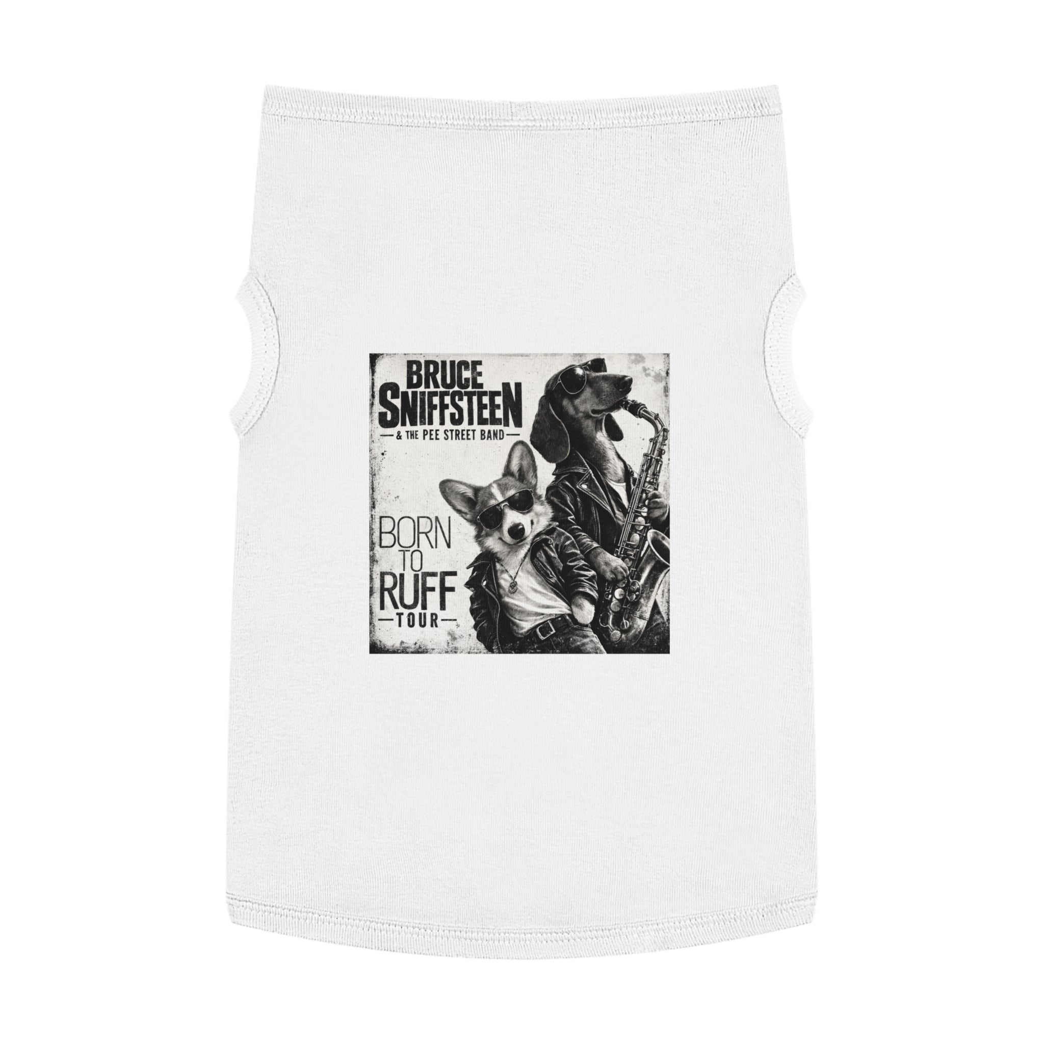 Bruce Sniffsteen Pet Tank Top -- Funny Bruce Springsteen 2026 Tour Shirt Parody