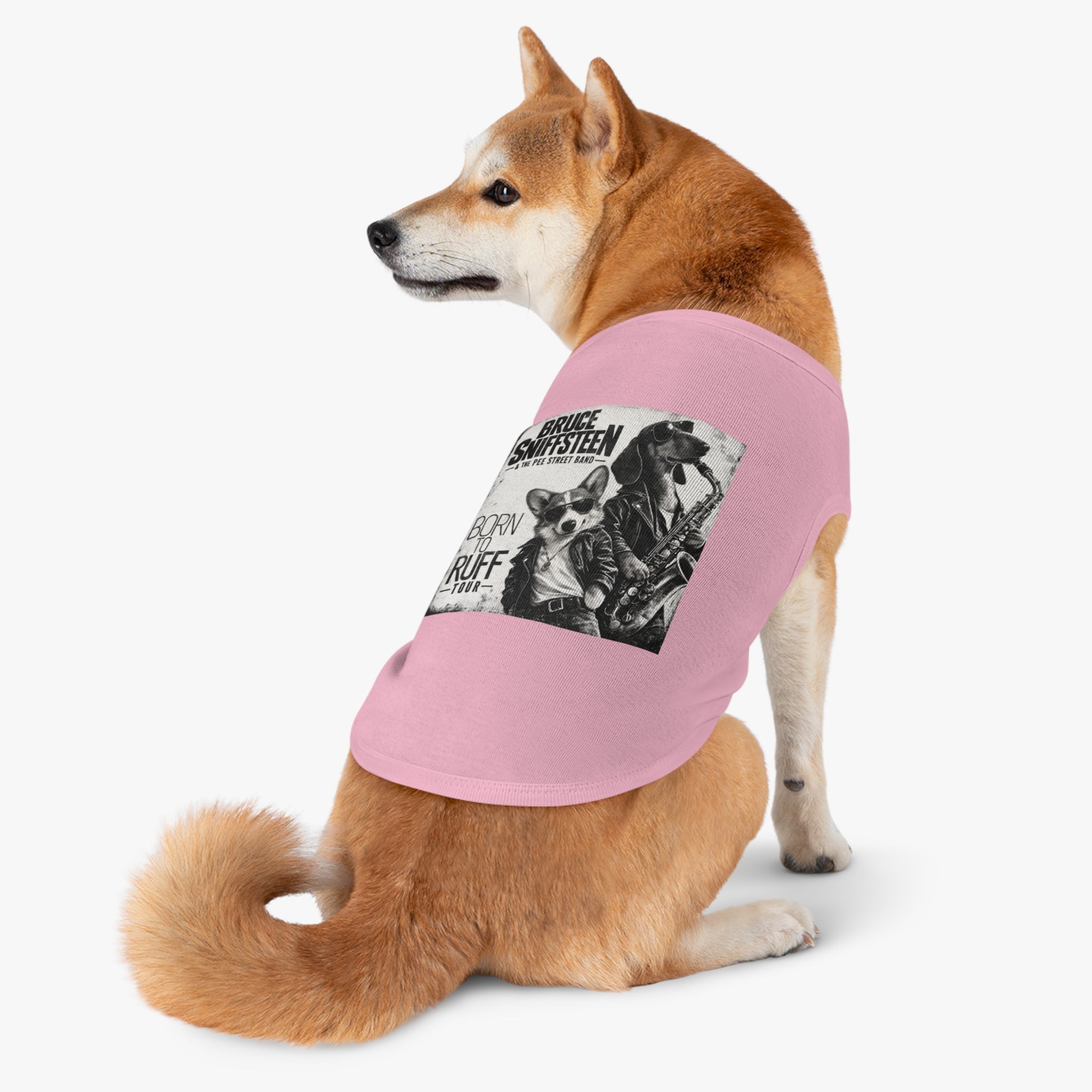 Bruce Sniffsteen Pet Tank Top -- Funny Bruce Springsteen 2026 Tour Shirt Parody