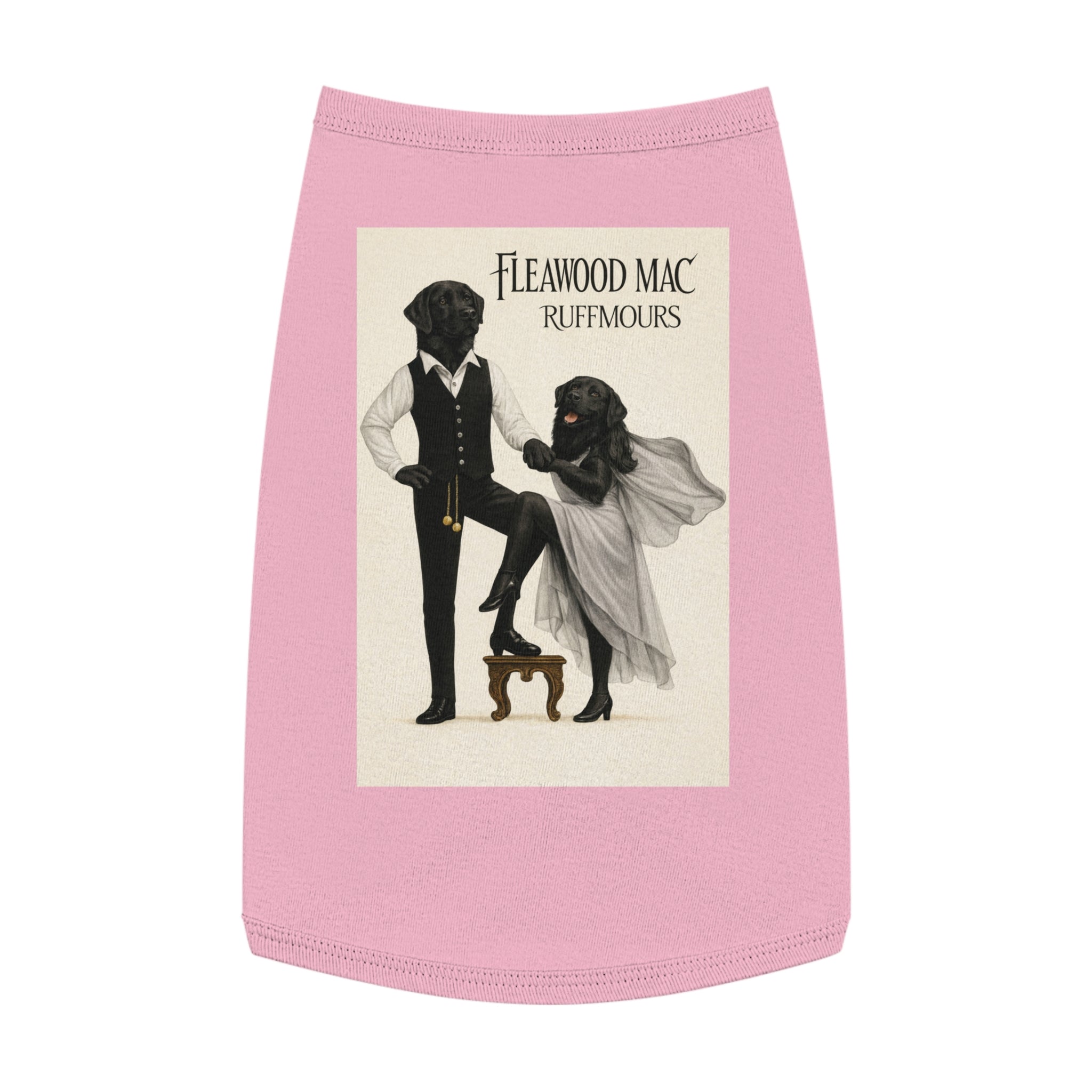 Fleetwoof Mac Ruffmours Pet Tank Top (Black Labs) -- Funny Fleetwood Mac Parody Shirt for Dogs Lovers
