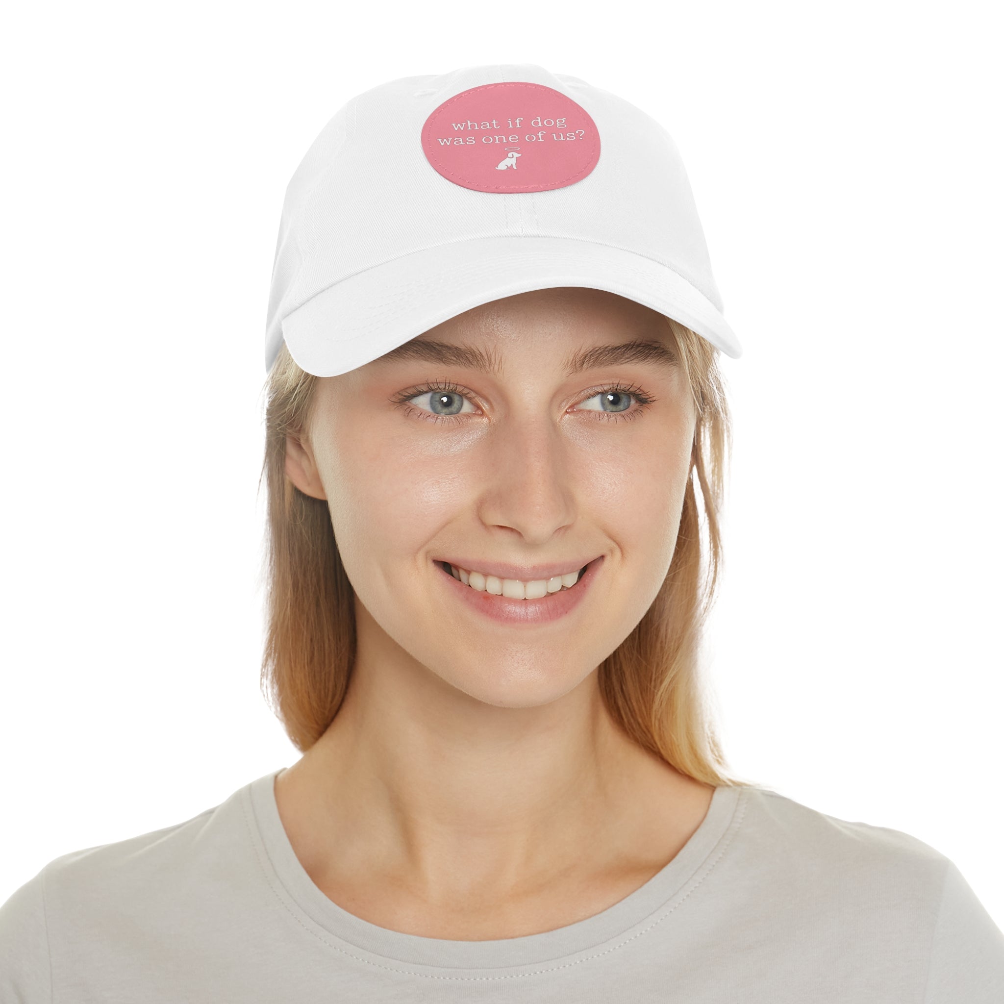 What If Dog Was One Of Us? Dad Hat with Leather Patch (Round)