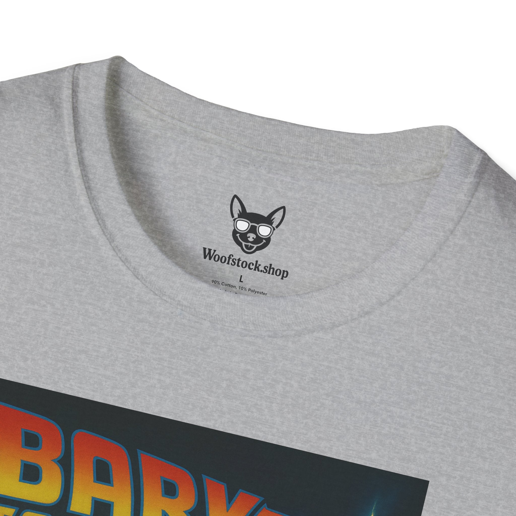 Back to the Future Movie Poster Dog Parody Unisex Softstyle T-Shirt -- Funny Dog Movie Tee for Film and Dog Lovers