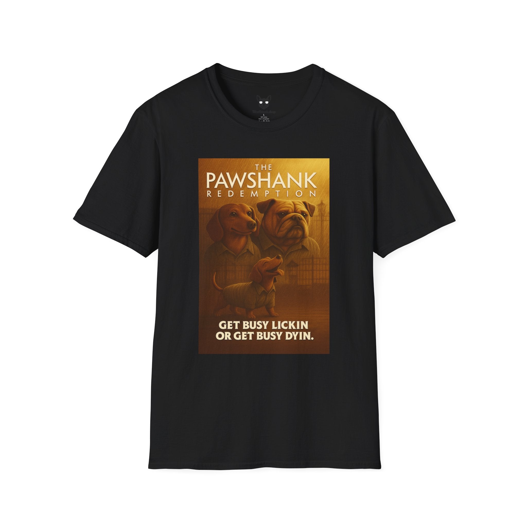 The Shawshank Redemption Movie Poster Dog Parody Unisex Softstyle T-Shirt -- Funny Dog Movie Tee for Film and Dog Lovers