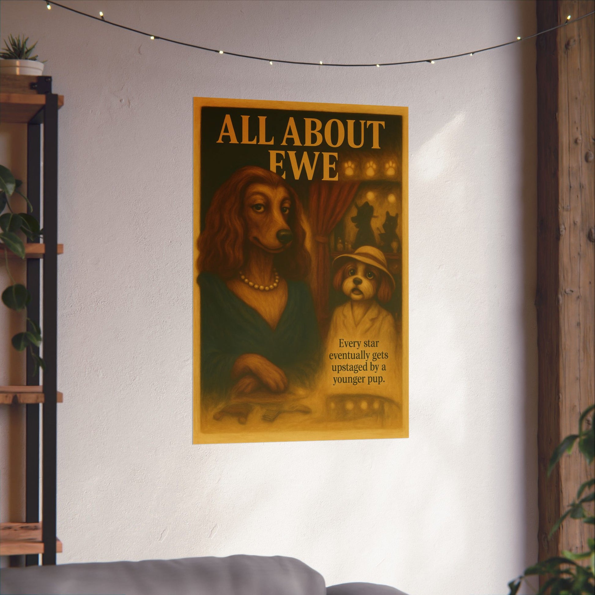 All About Eve Movie Poster Dog Parody -- All About Ewe -- Movie Parody Wall Art -- Perfect for Pet and Movie Lovers