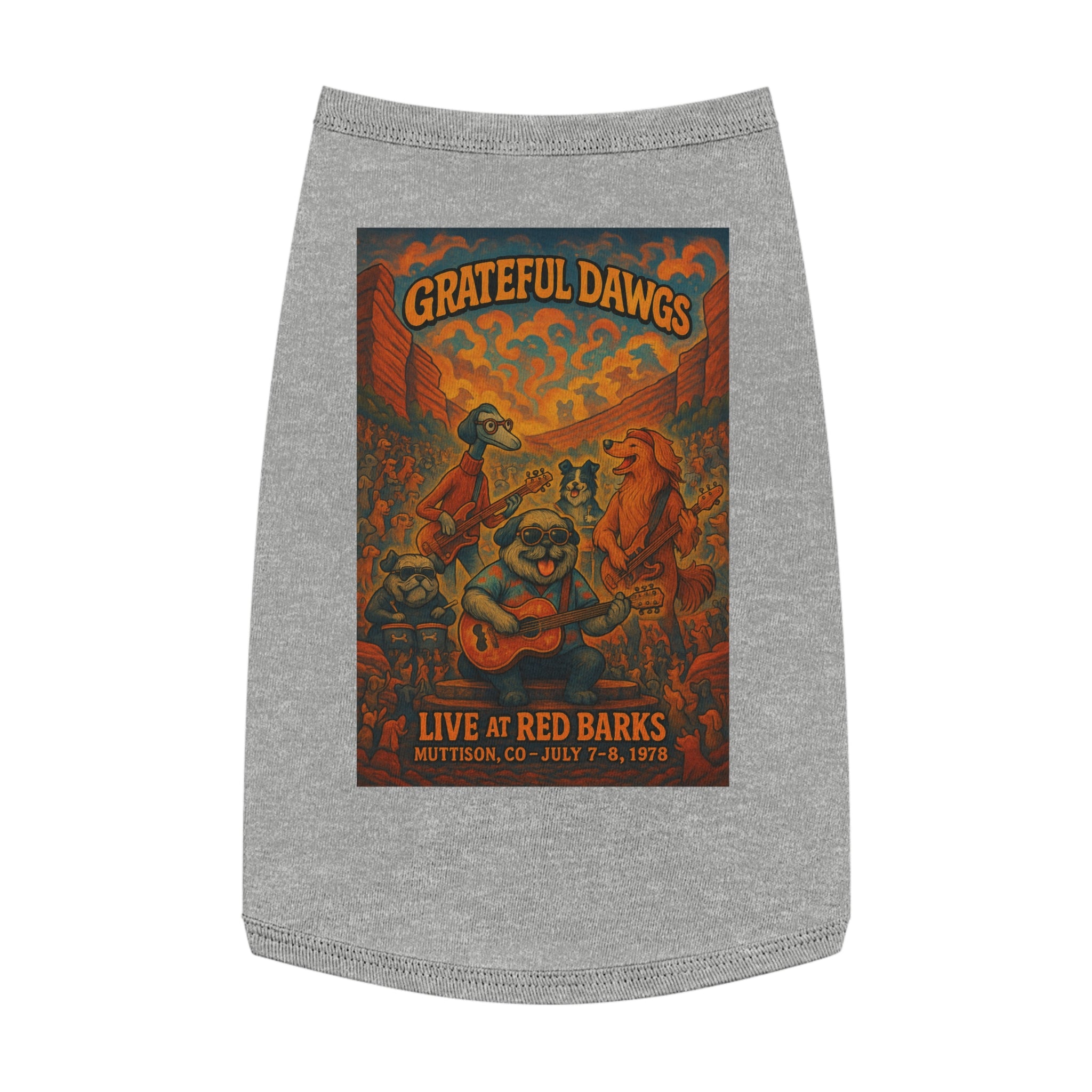 Grateful Dawgs Pet Tank Top-- Funny Parody Concert Shirt for Dog Lovers
