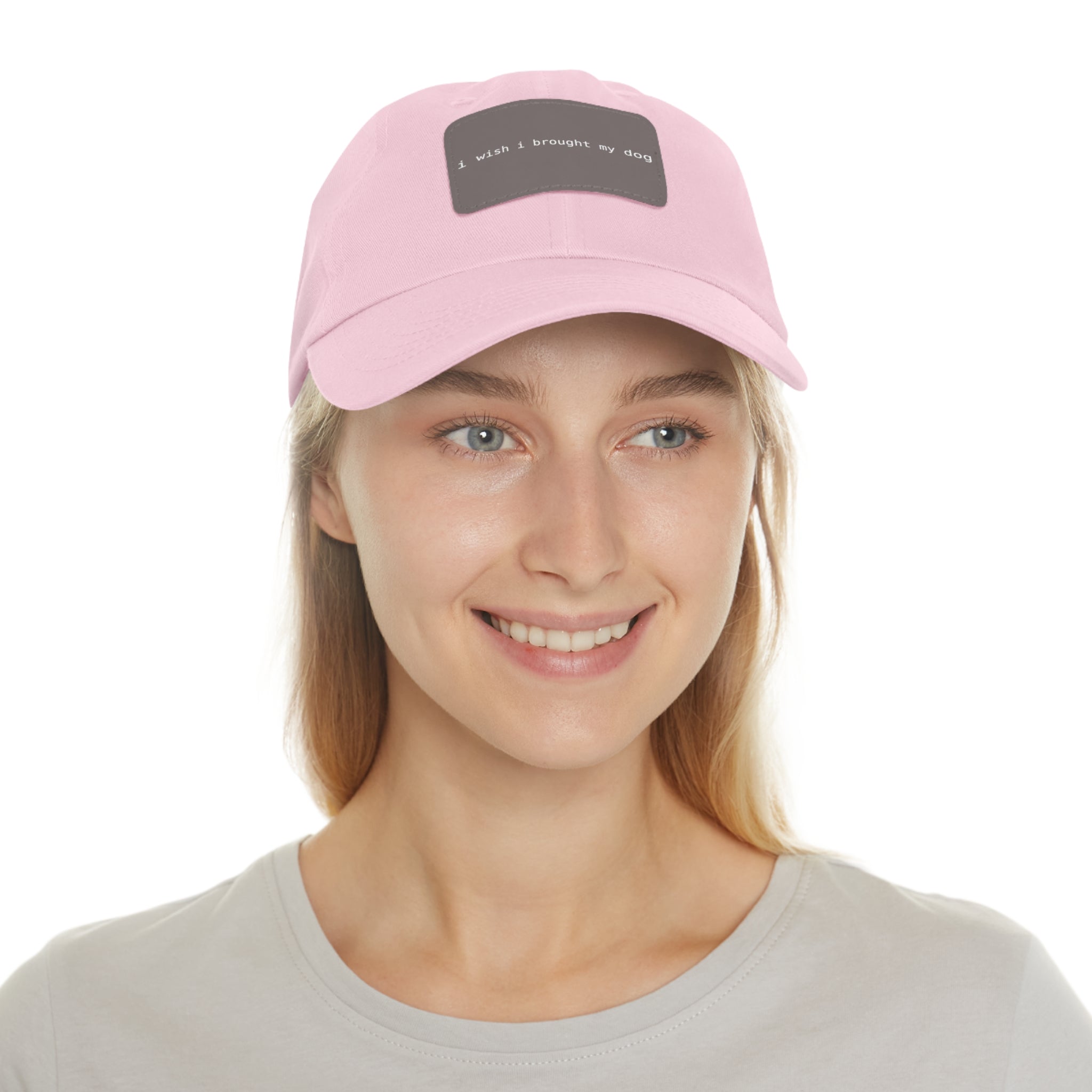 I Wish I Brought My Dog Hat with Patch (Rectangle) -- Funny Hat for Dog Lovers