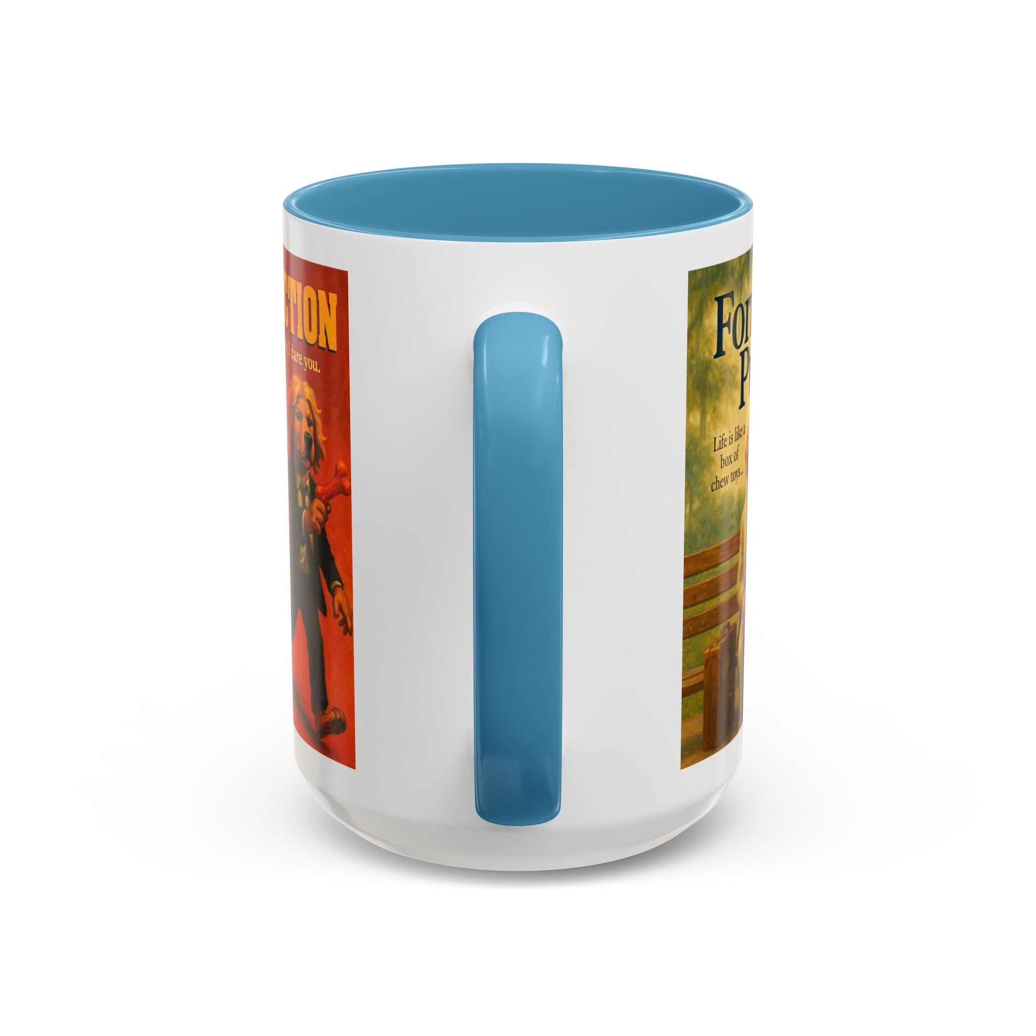 90s Movie Classics Dog Parody Mug – Funny Gift for Forrest Gump, Shawshank Redemption, and Pulp Fiction Fans