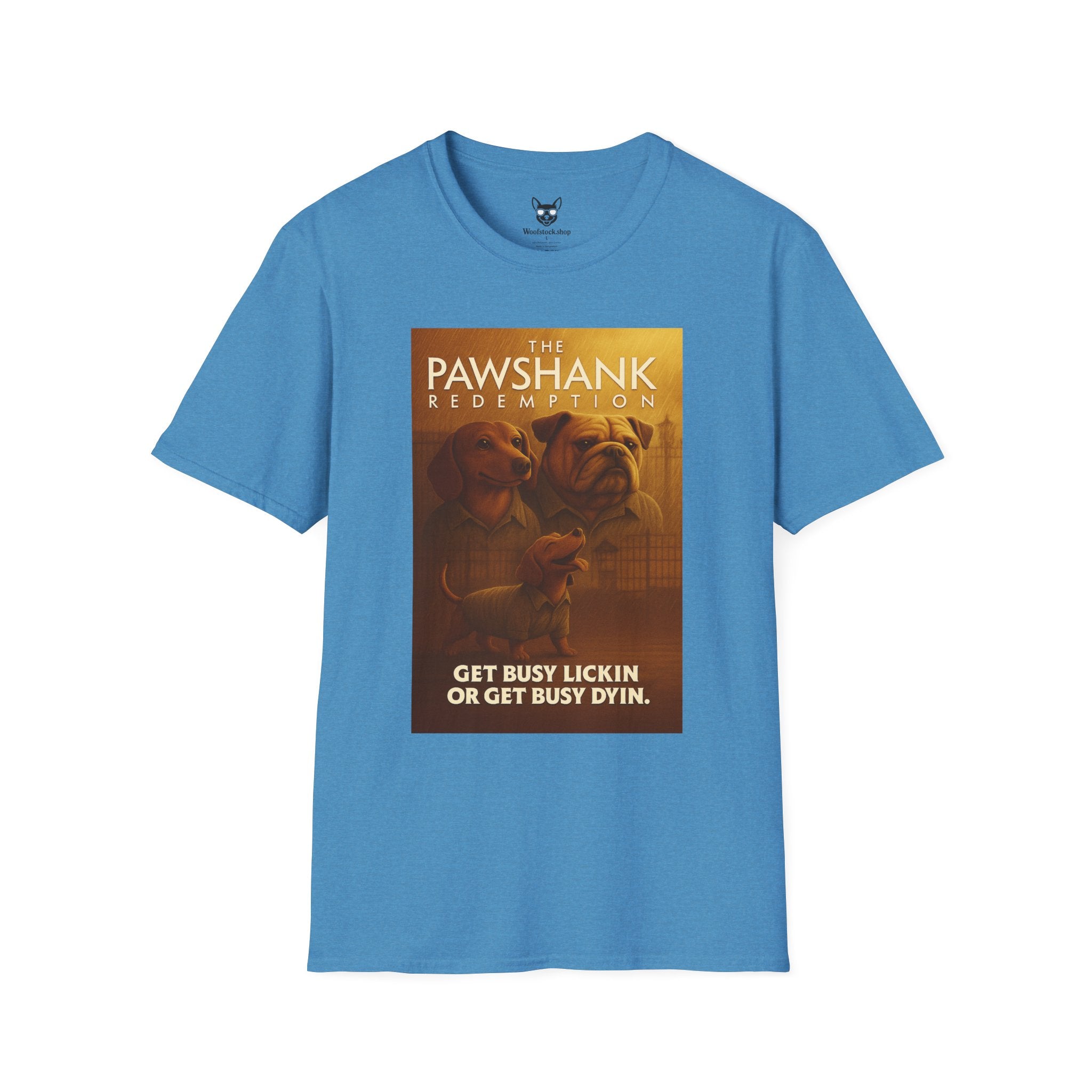The Shawshank Redemption Movie Poster Dog Parody Unisex Softstyle T-Shirt -- Funny Dog Movie Tee for Film and Dog Lovers