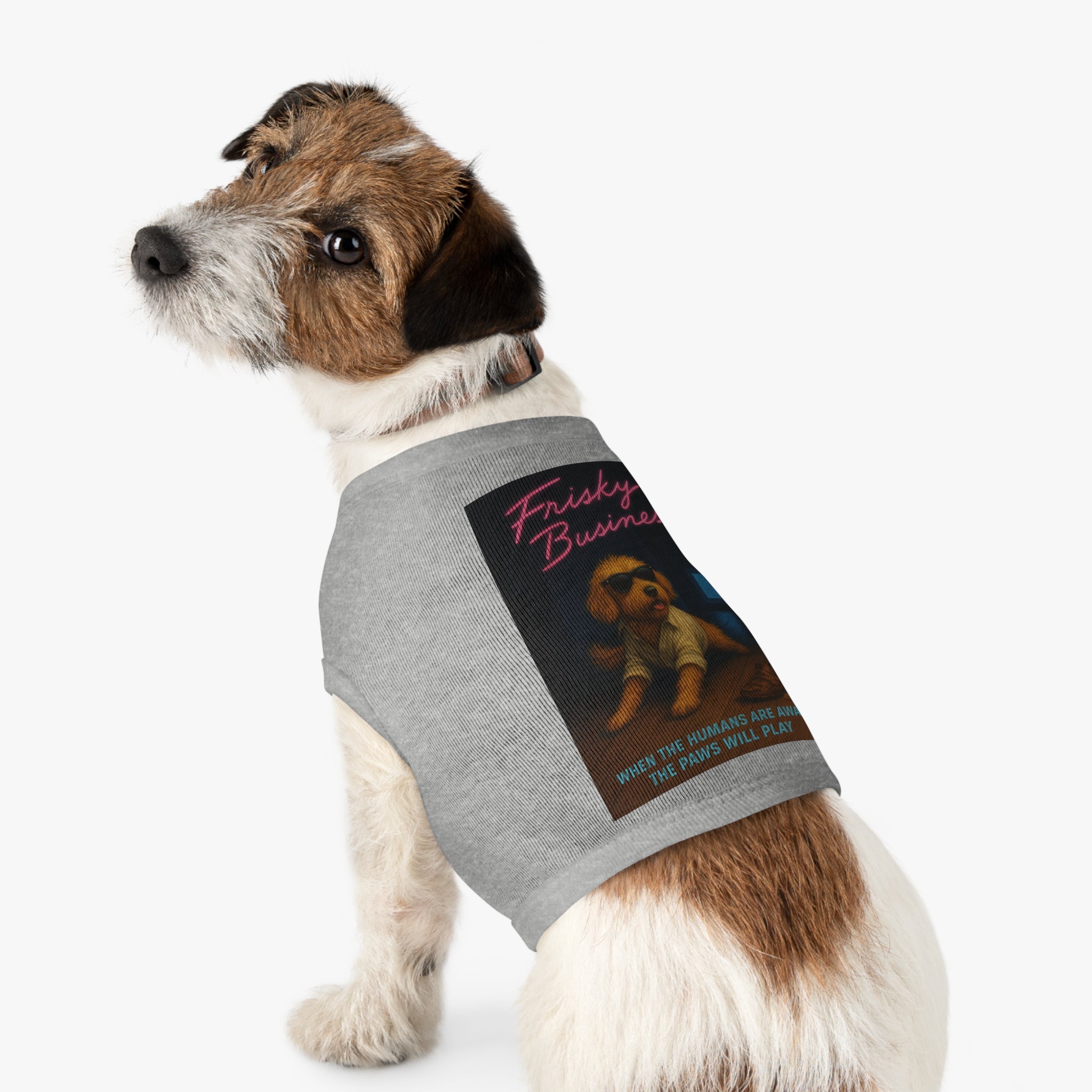 Frisky Business Pet Tank Top-- Funny Parody Shirt for Dog Lovers
