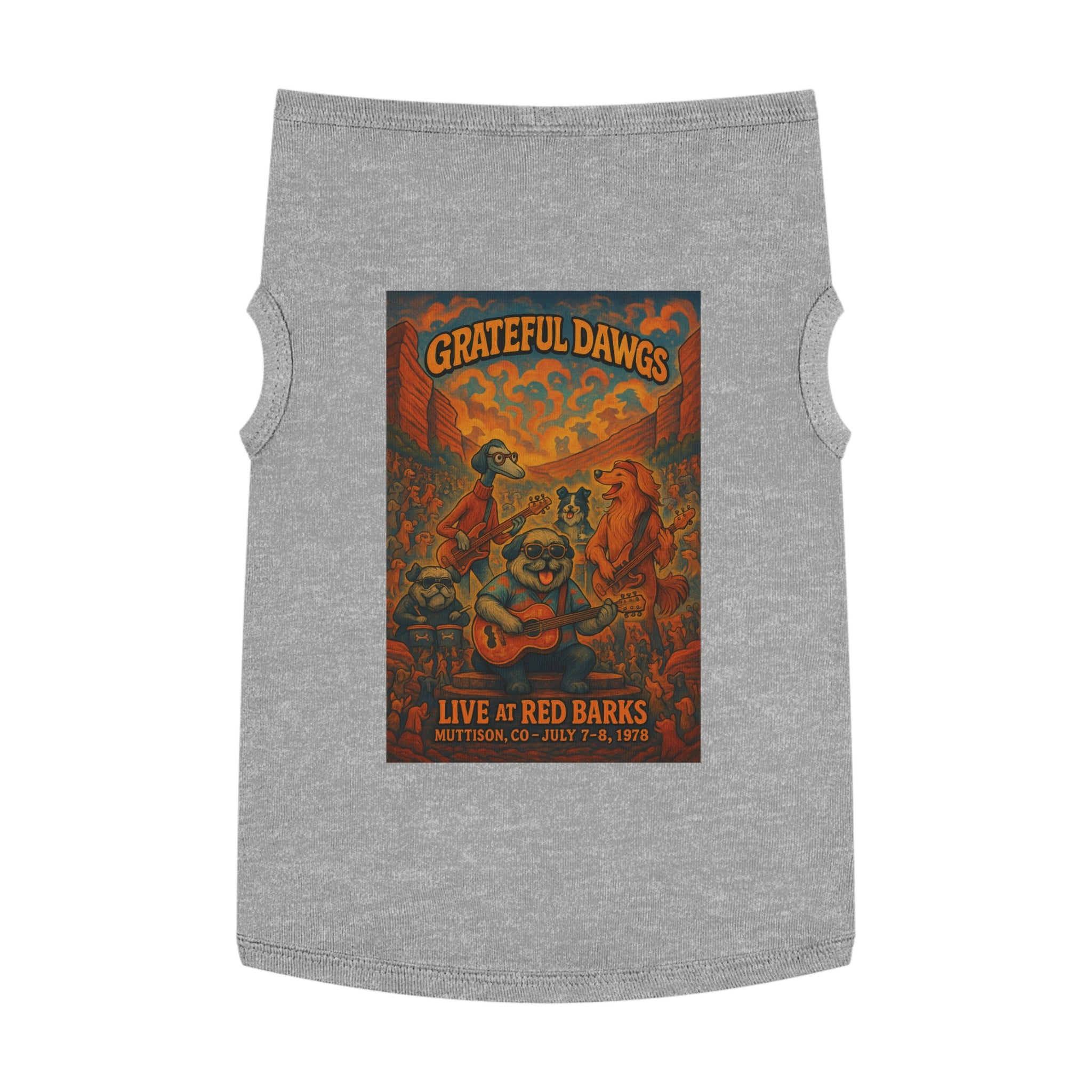 Grateful Dawgs Pet Tank Top-- Funny Parody Concert Shirt for Dog Lovers