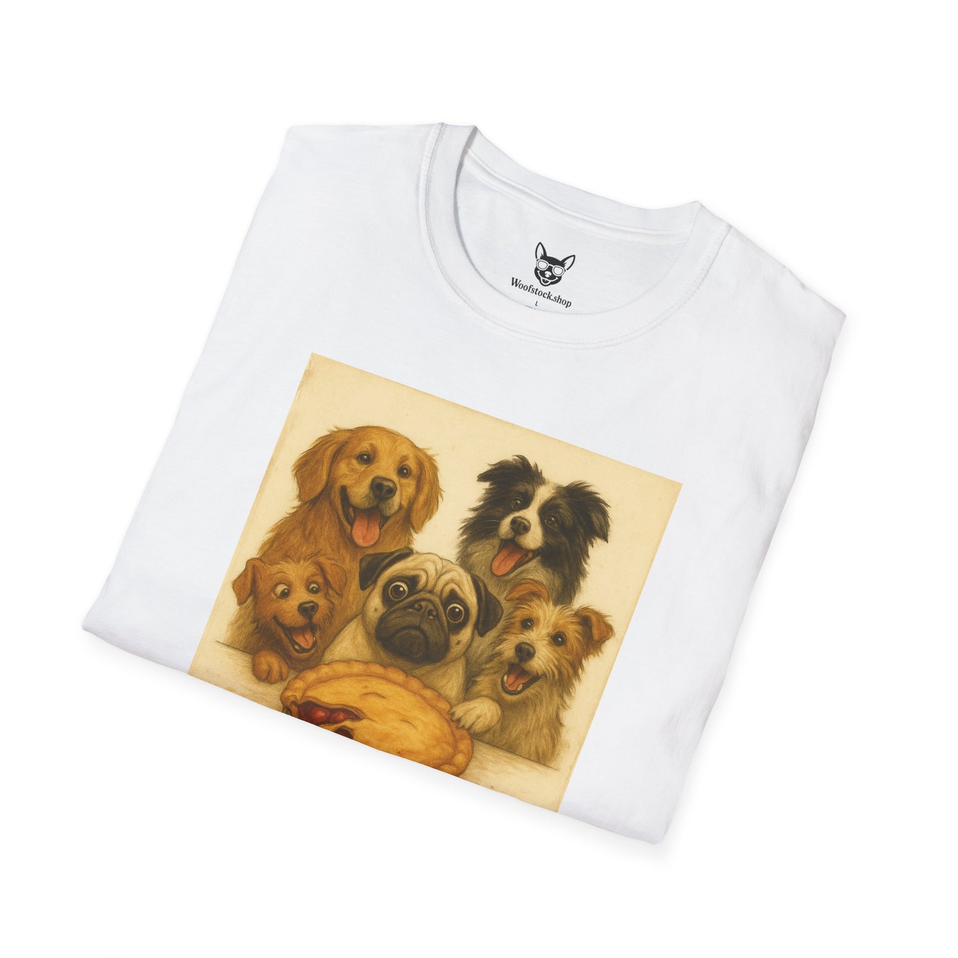 American Pie Movie Poster Dog Parody Unisex Softstyle T-Shirt -- Funny Dog Movie Tee for Film and Dog Lovers