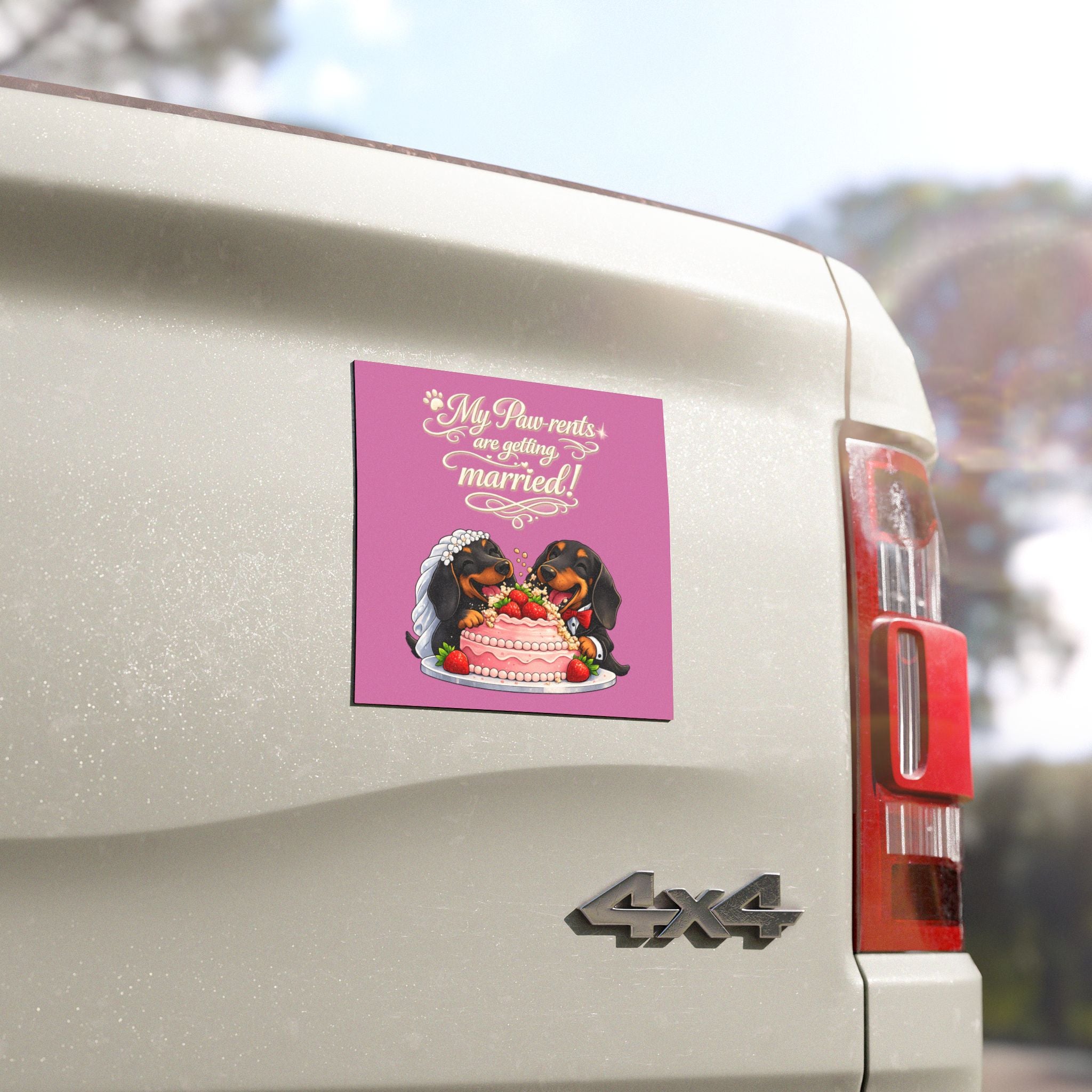 My Paw-rents Are Getting Married! Dachshund Wedding Car Magnet