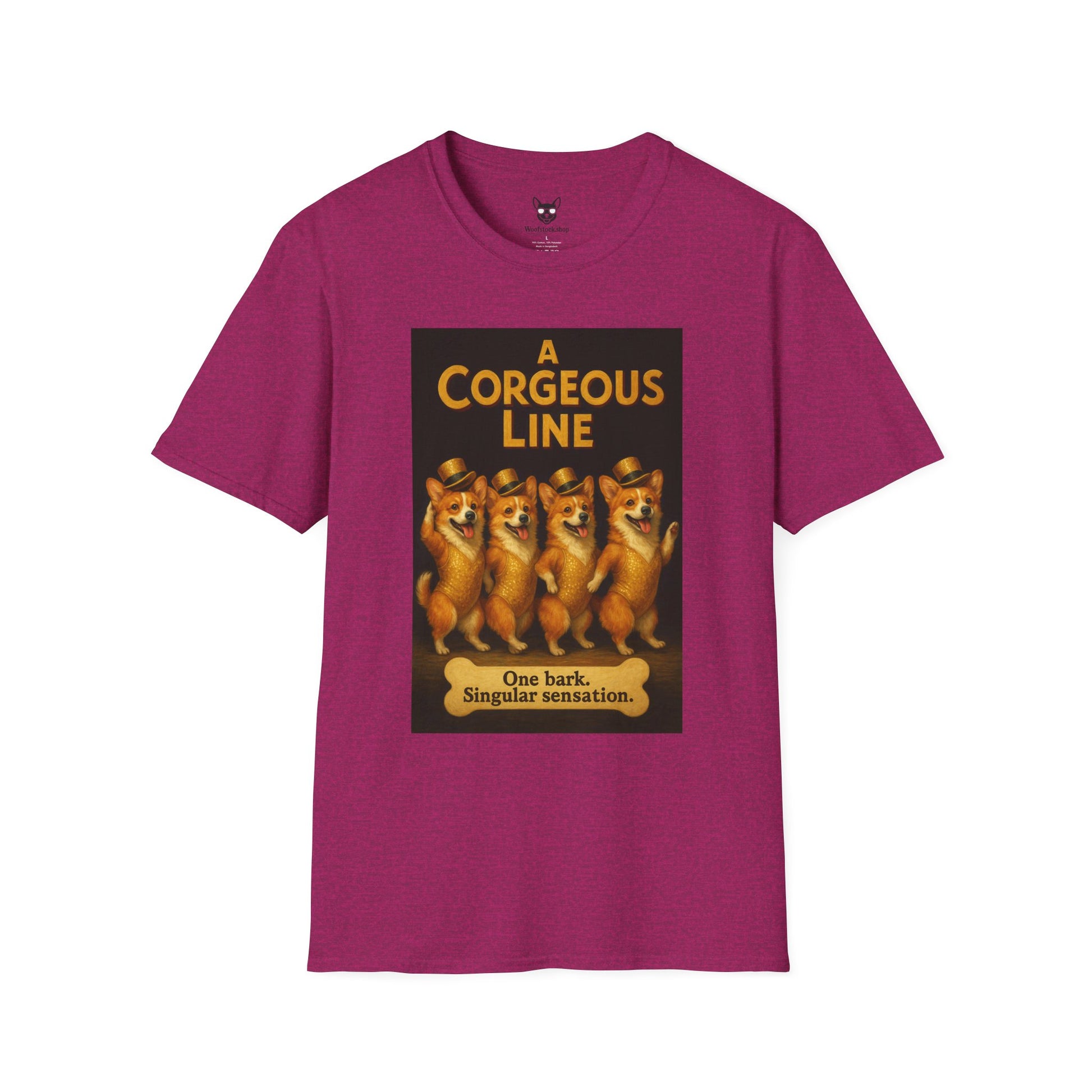 A Chorus Line Broadway Poster Dog Parody Unisex Softstyle T-Shirt -- Funny Tee for Broadway and Dog Lovers