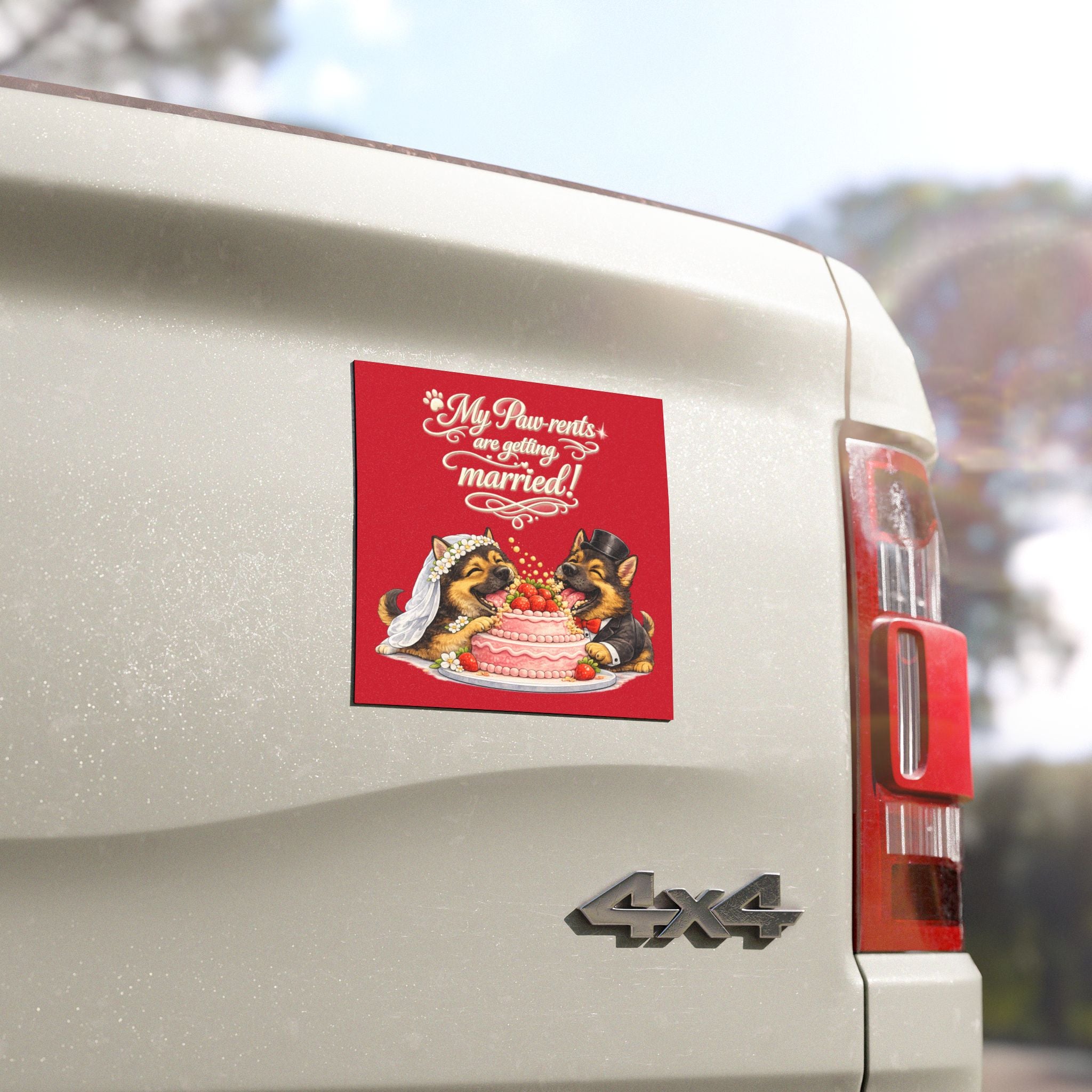 My Paw-rents Are Getting Married! German Shepherd Wedding Car Magnet