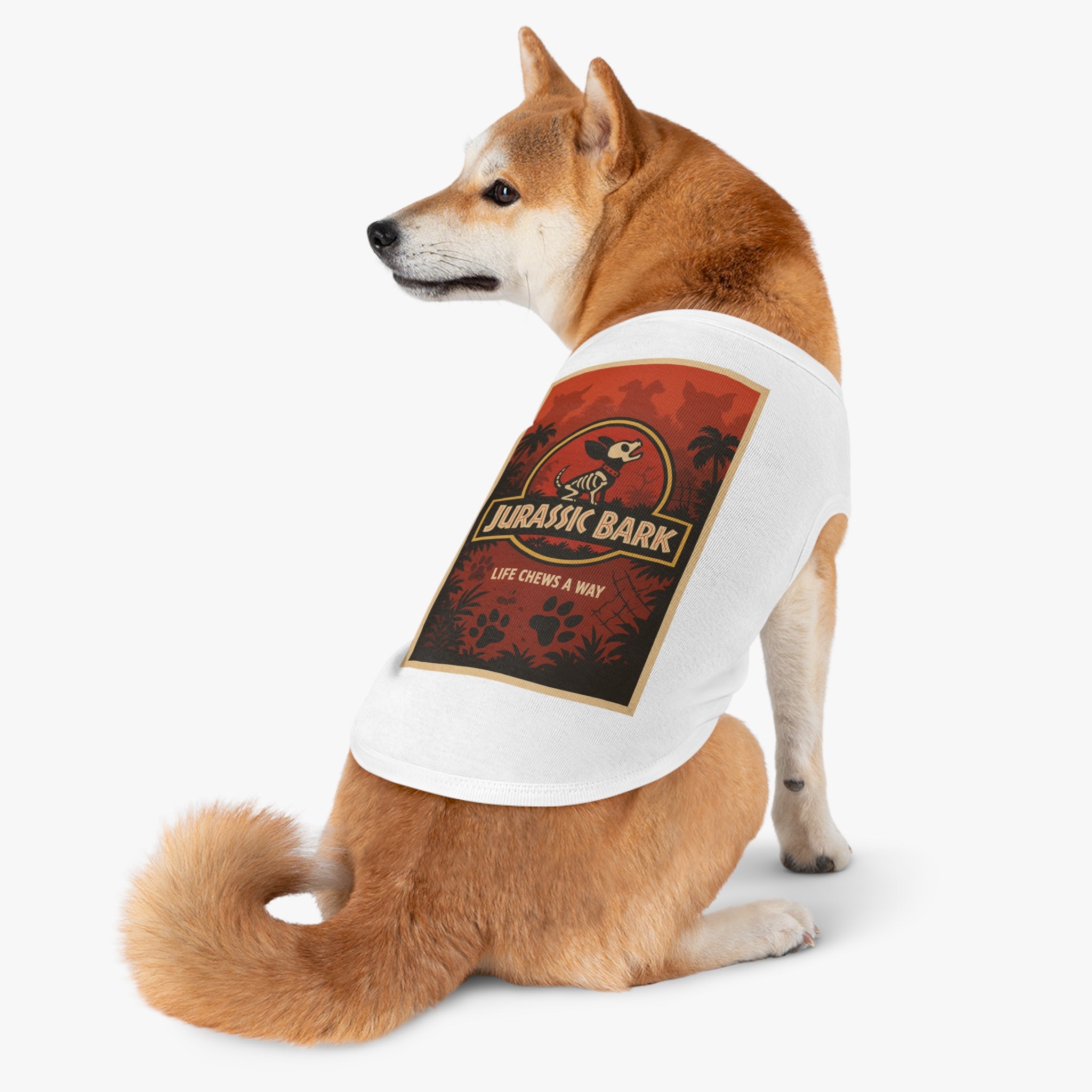 Jurassic Bark Pet Tank Top-- Funny "Jurassic Park" Parody Shirt for Dog Lovers
