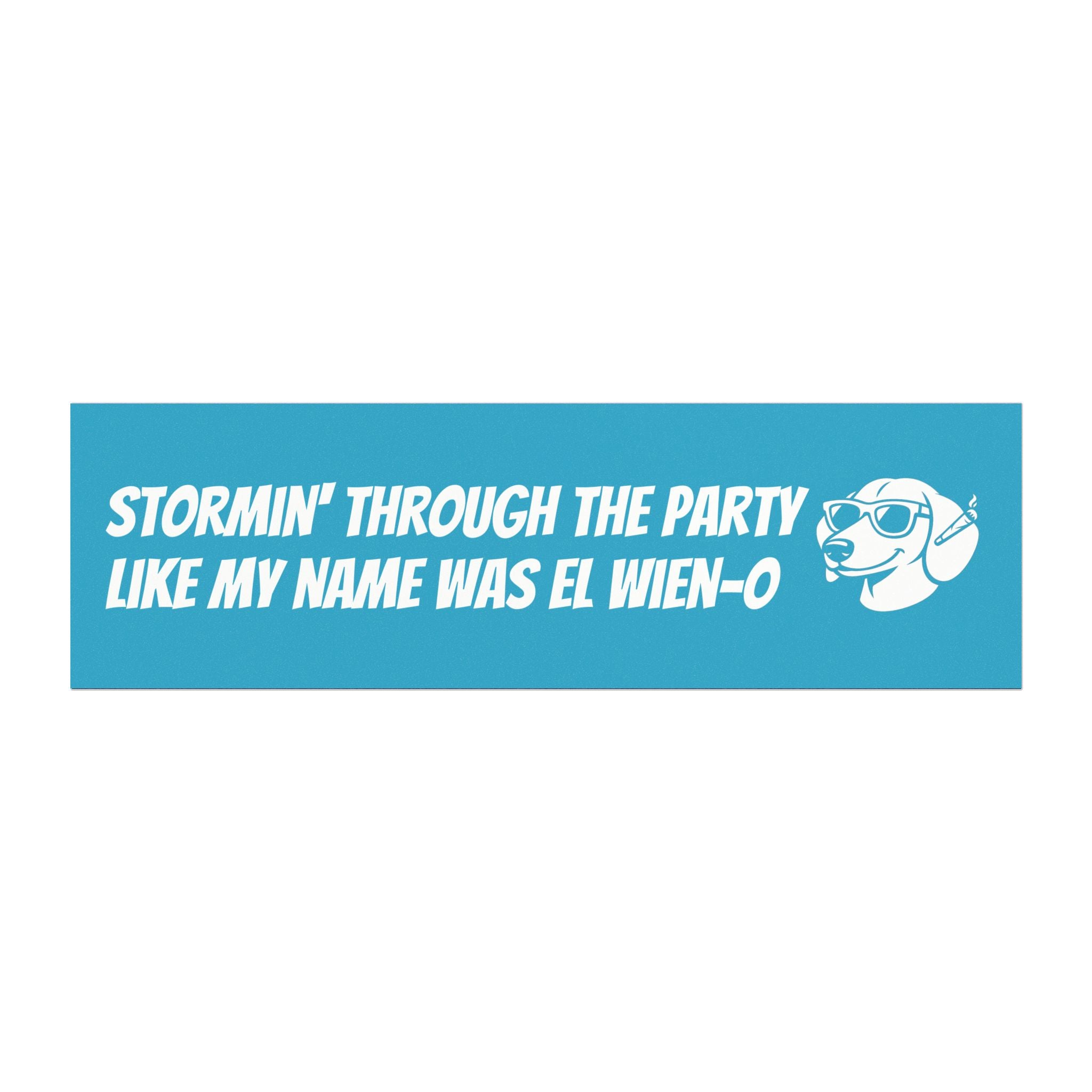 Stormin' Through The Party Bumper Magnet -- Funny Car Decal for Dog Owners