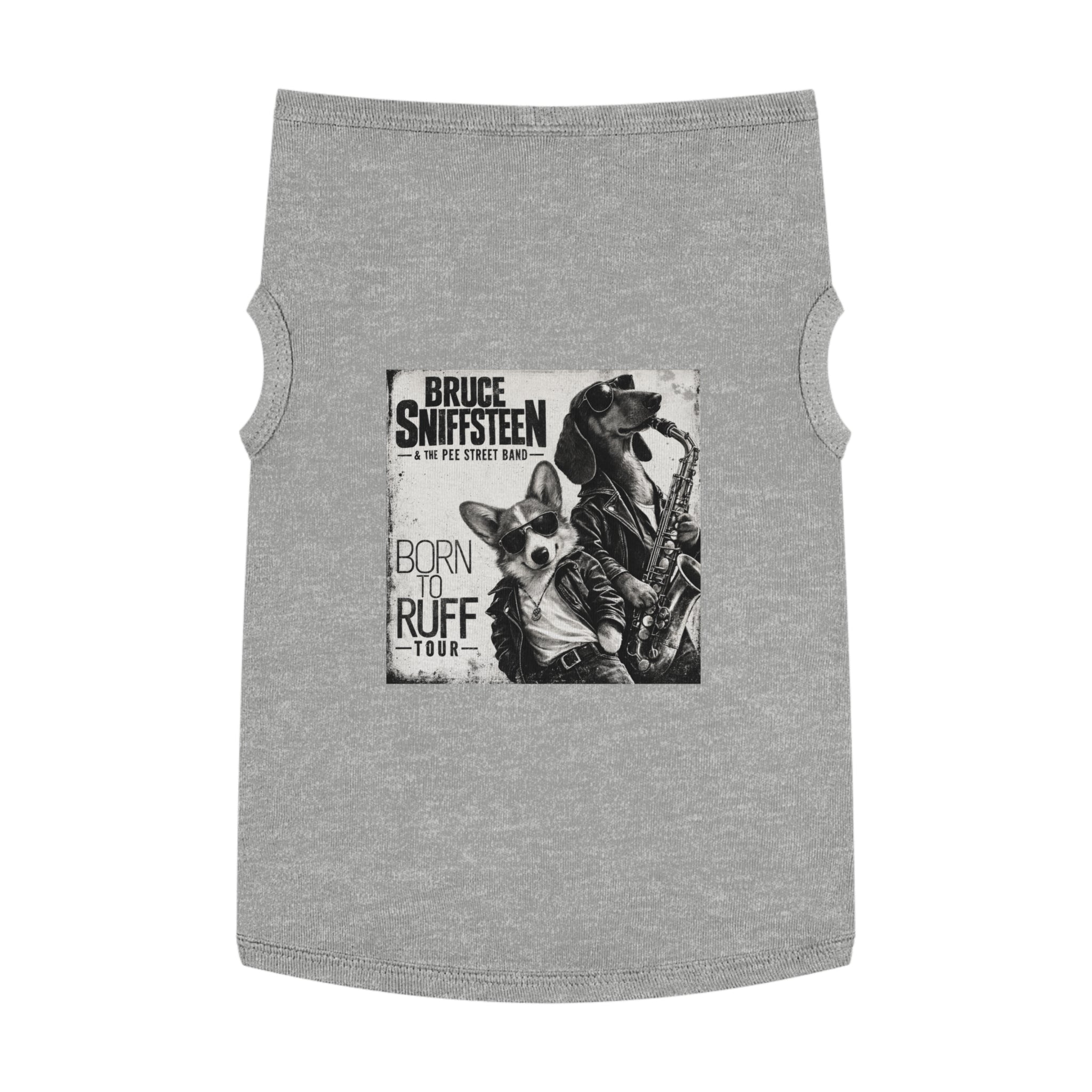 Bruce Sniffsteen Pet Tank Top -- Funny Bruce Springsteen 2026 Tour Shirt Parody