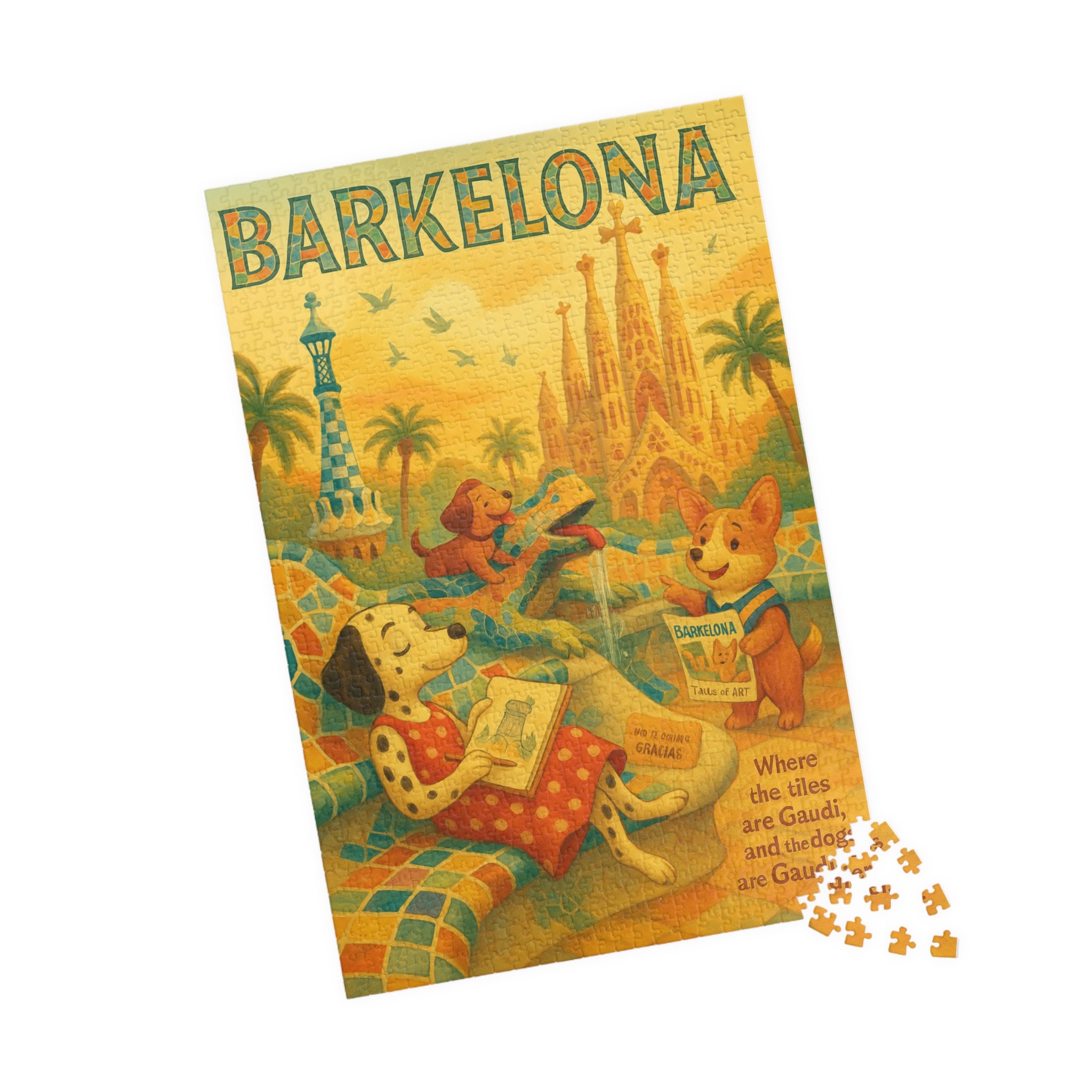 Barkelona Vintage Travel Poster Puzzle