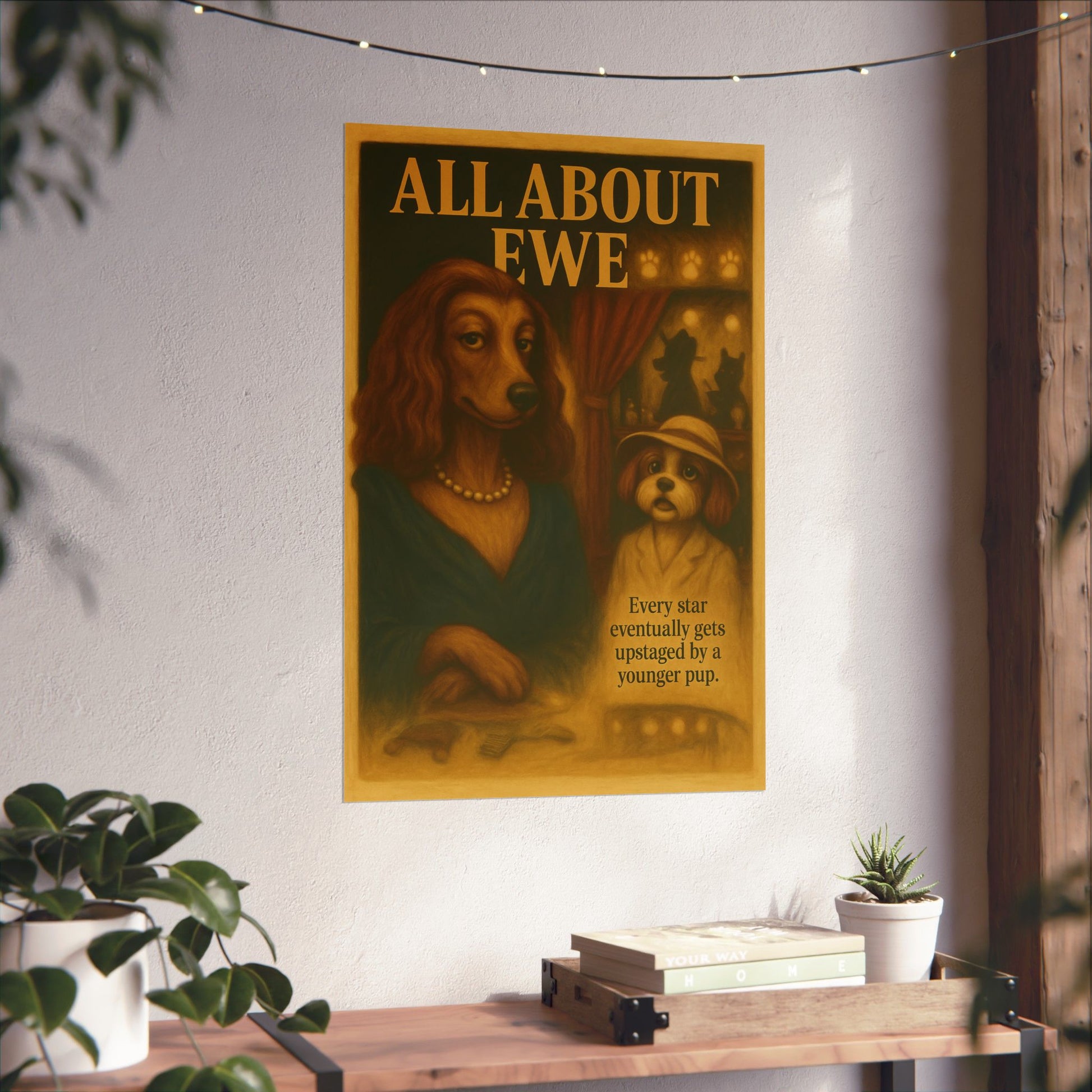 All About Eve Movie Poster Dog Parody -- All About Ewe -- Movie Parody Wall Art -- Perfect for Pet and Movie Lovers