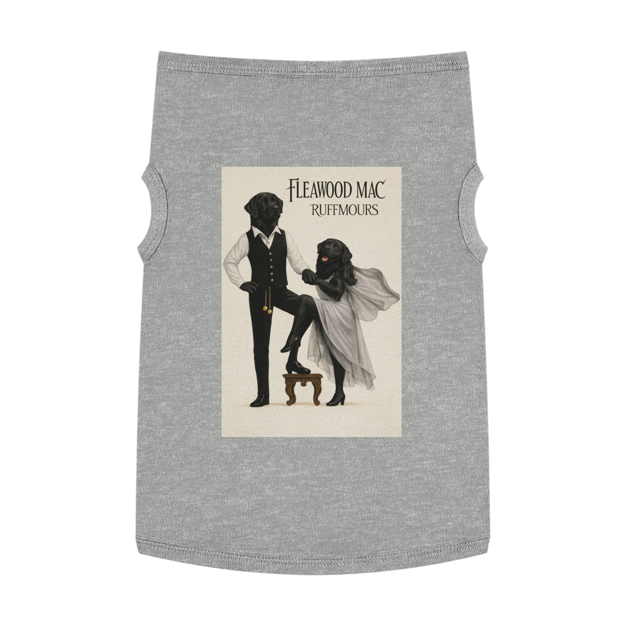 Fleetwoof Mac Ruffmours Pet Tank Top (Black Labs) -- Funny Fleetwood Mac Parody Shirt for Dogs Lovers