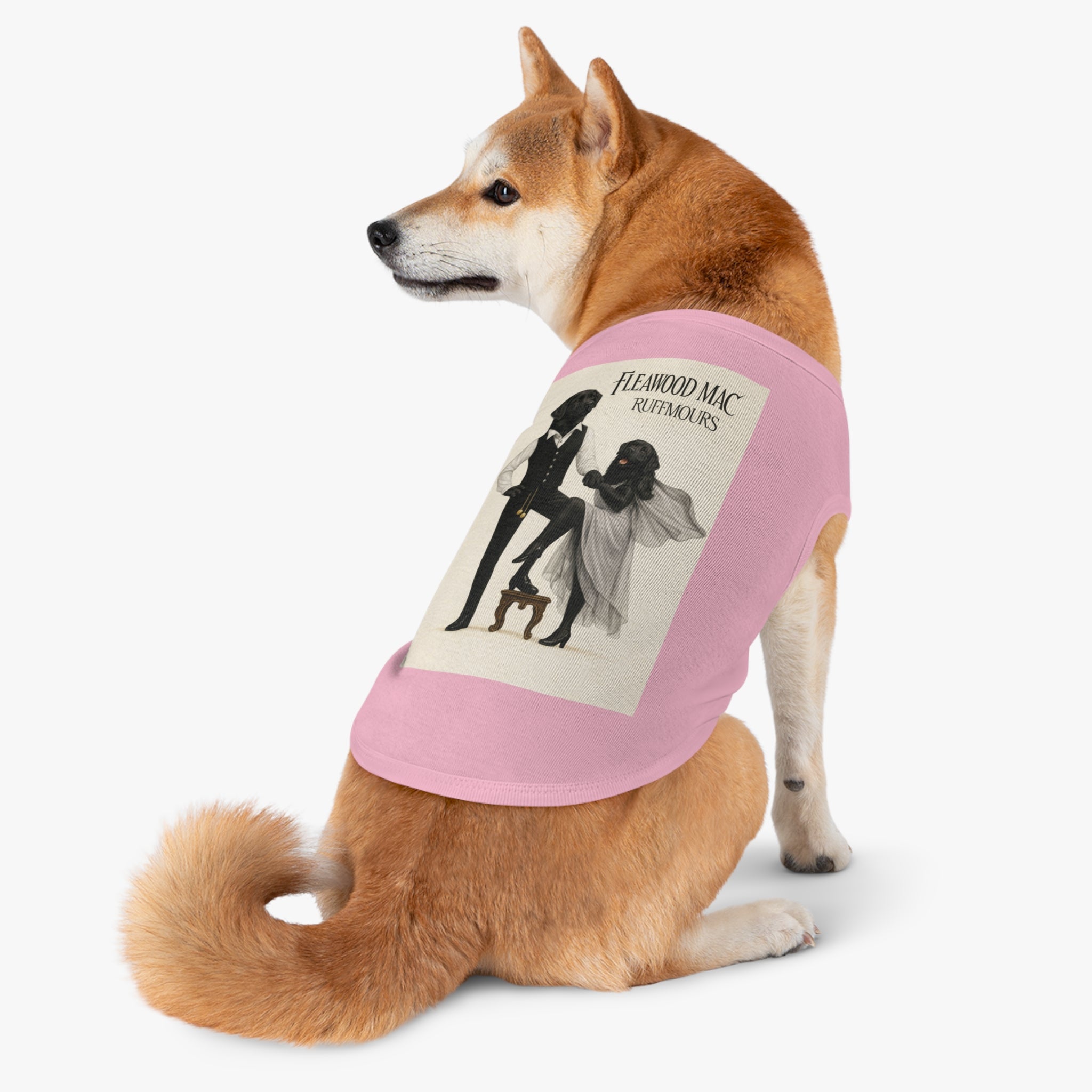 Fleetwoof Mac Ruffmours Pet Tank Top (Black Labs) -- Funny Fleetwood Mac Parody Shirt for Dogs Lovers