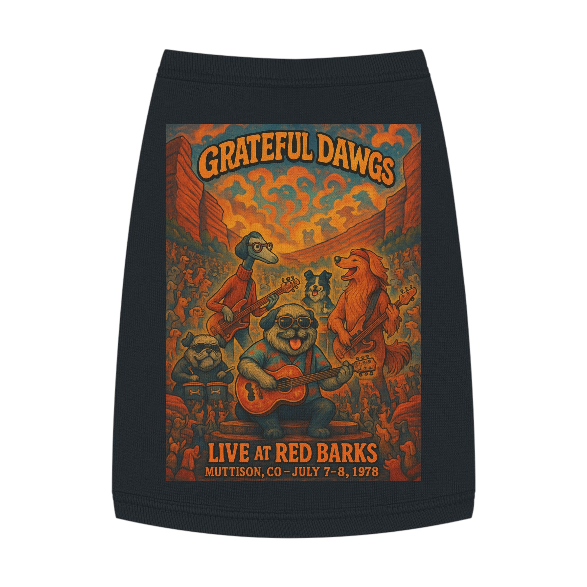 Grateful Dawgs Pet Tank Top-- Funny Parody Concert Shirt for Dog Lovers