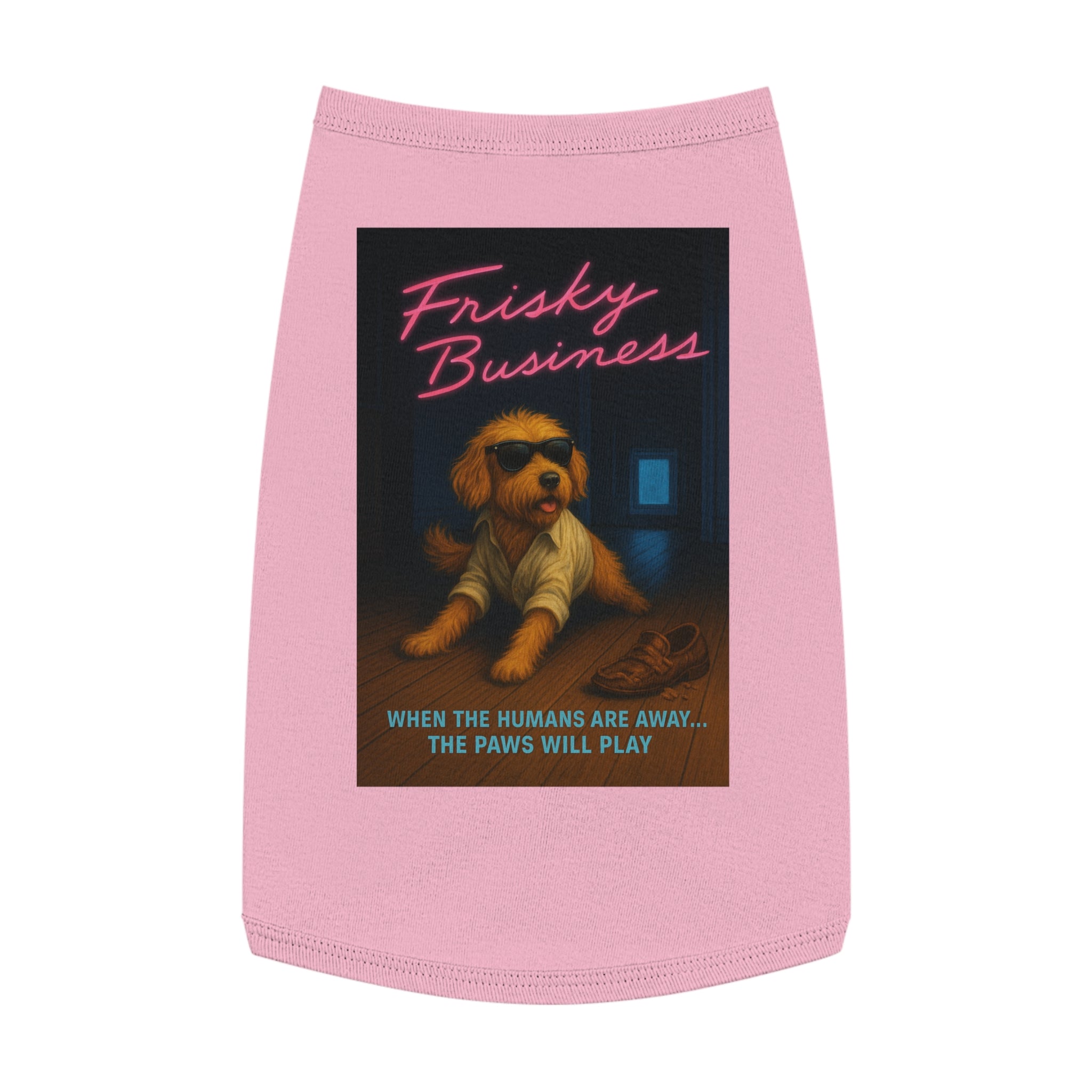 Frisky Business Pet Tank Top-- Funny Parody Shirt for Dog Lovers