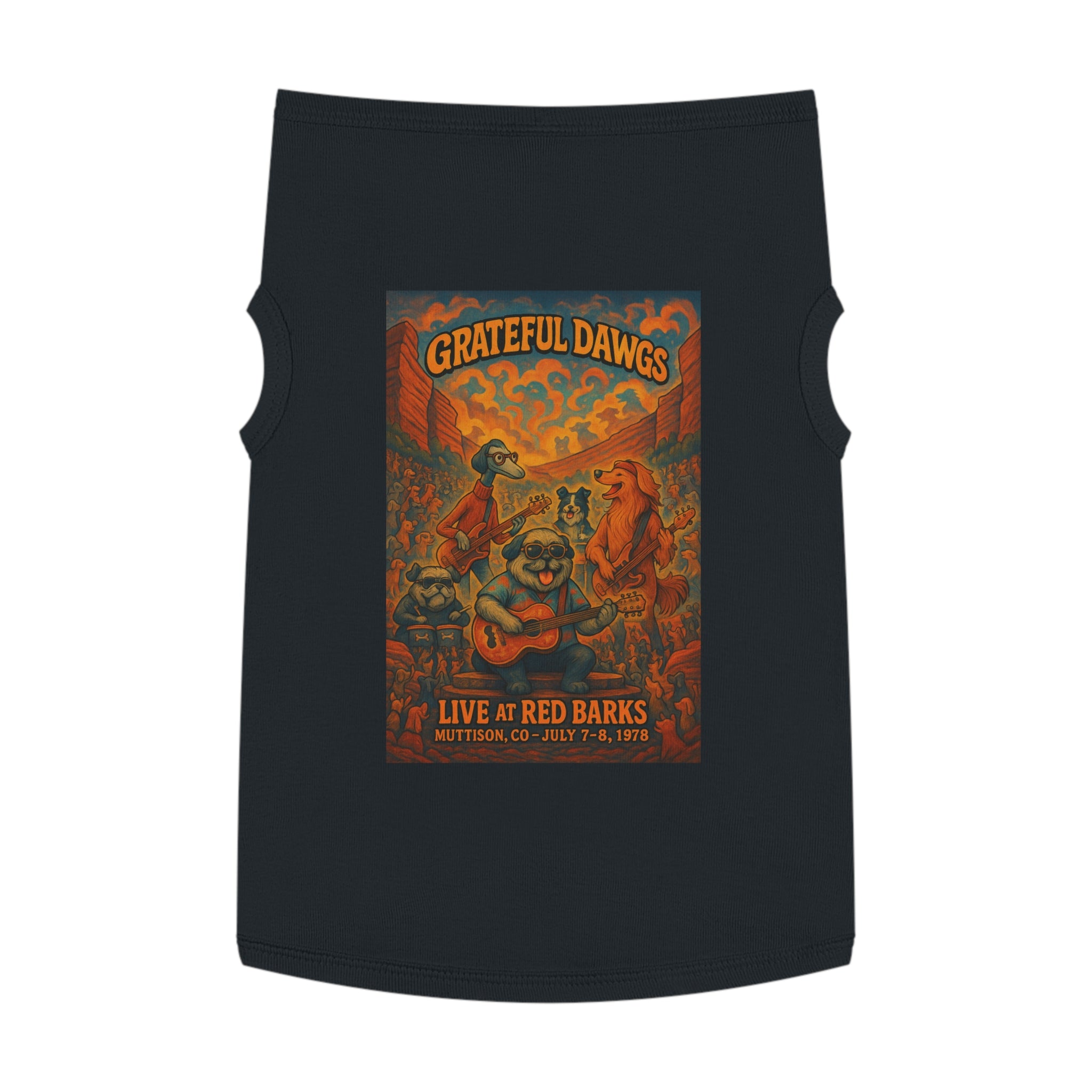 Grateful Dawgs Pet Tank Top-- Funny Parody Concert Shirt for Dog Lovers