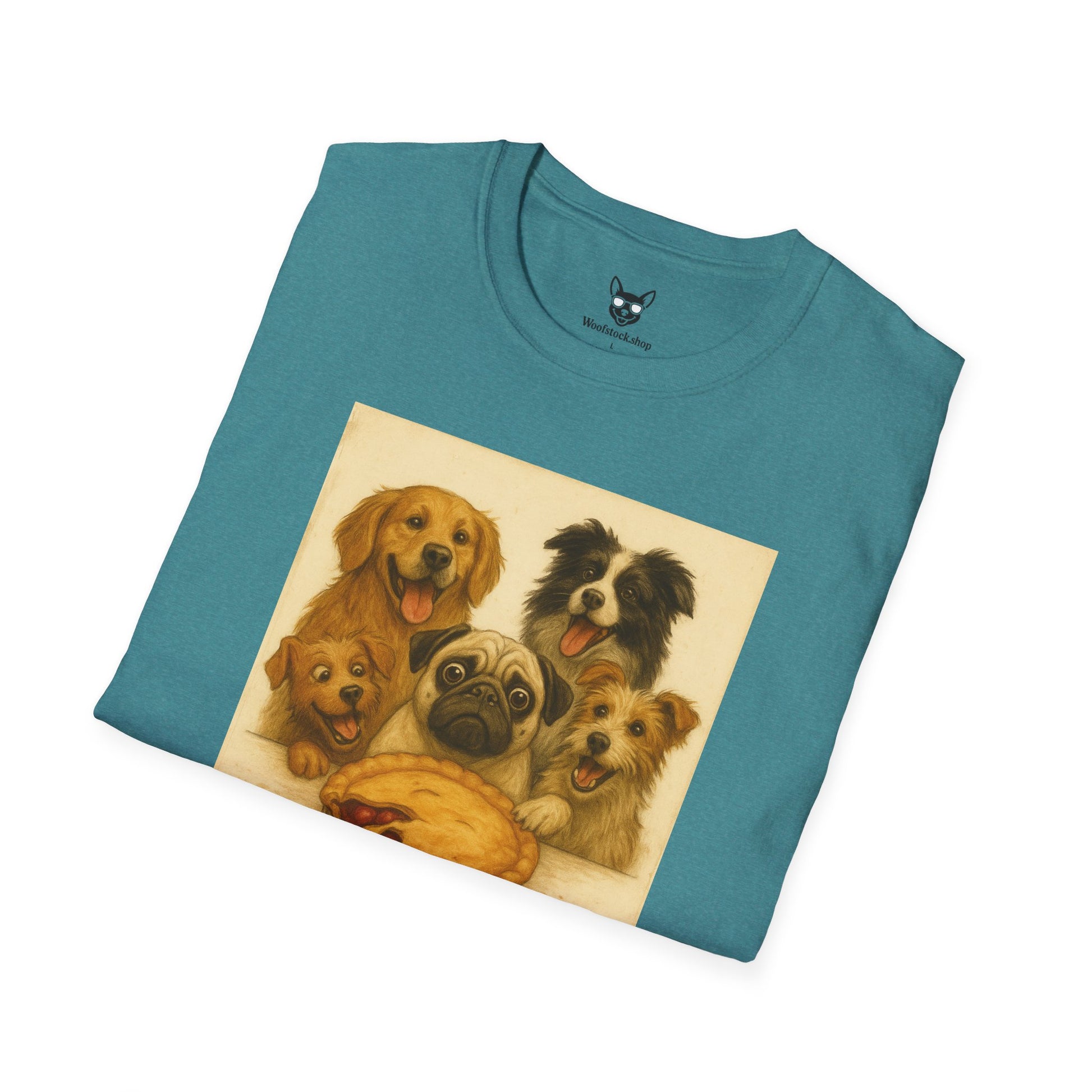 American Pie Movie Poster Dog Parody Unisex Softstyle T-Shirt -- Funny Dog Movie Tee for Film and Dog Lovers