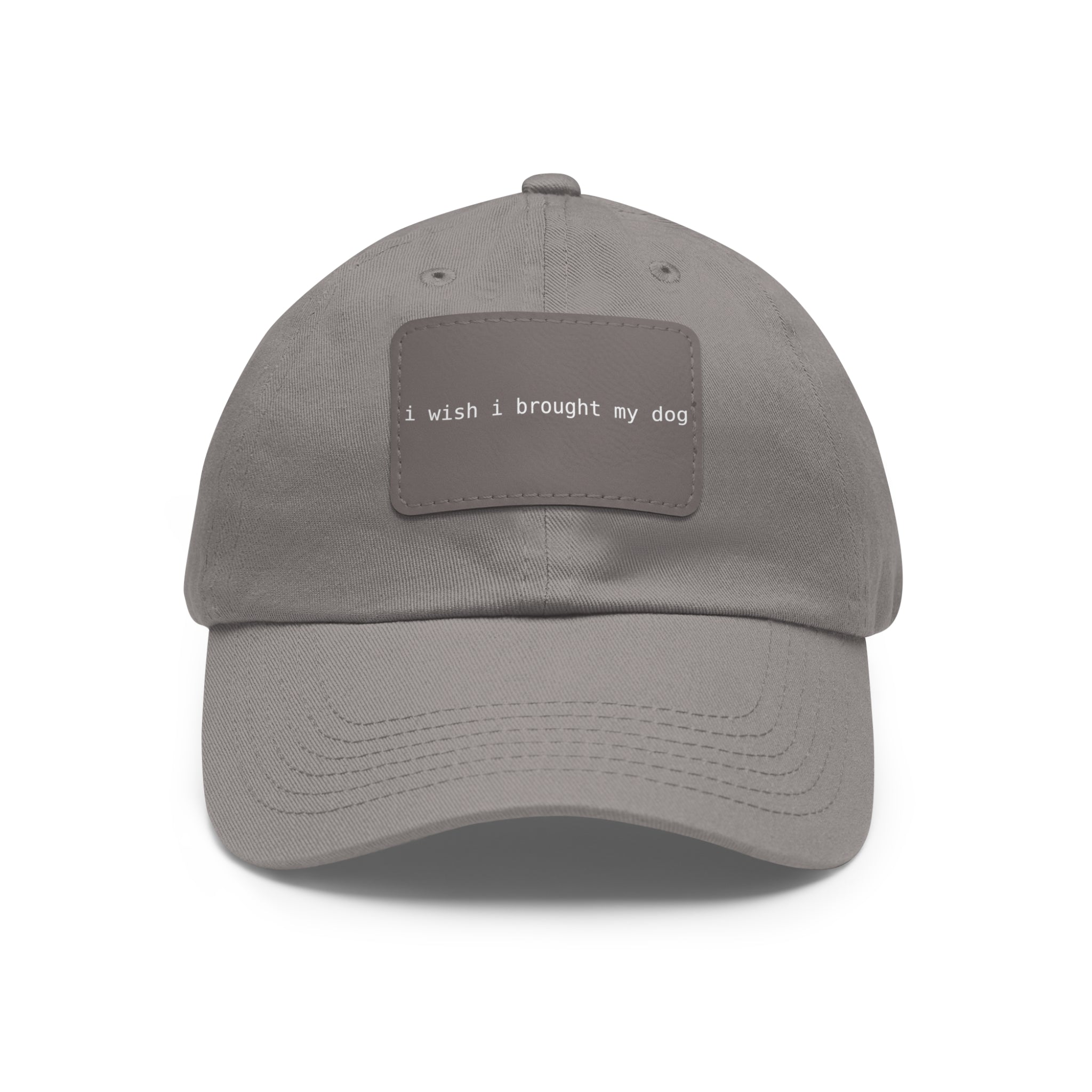 I Wish I Brought My Dog Hat with Patch (Rectangle) -- Funny Hat for Dog Lovers